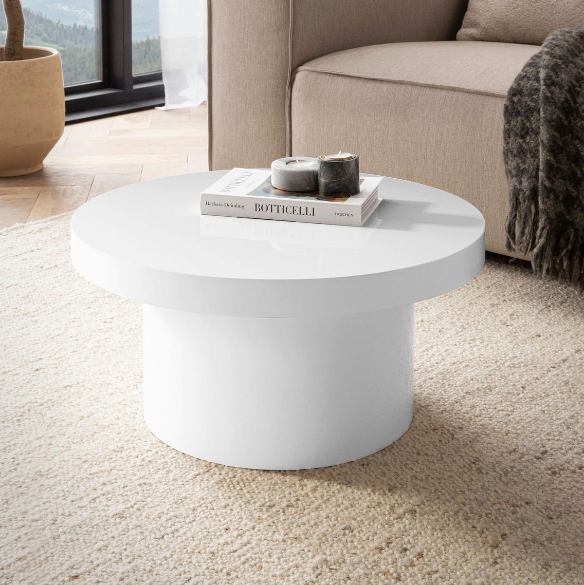 Couchtisch weiß Hochglanz B/H/T: ca. 60x30x60 cm Couchtisch - weiß (60,00/30,00/60,00cm) - Wohnling