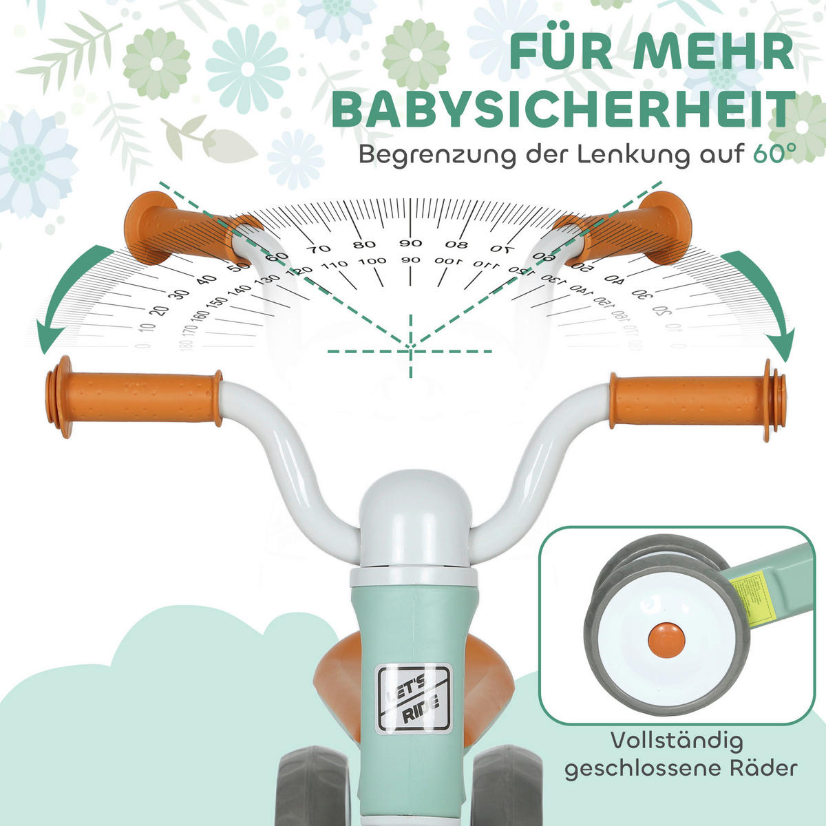 AIYAPLAY Kinderlaufrad grün B/H/L: ca. 40x49x69 cm Kinderlaufrad - grün (69,00/40,00/49,00cm) - AIYAPLAY