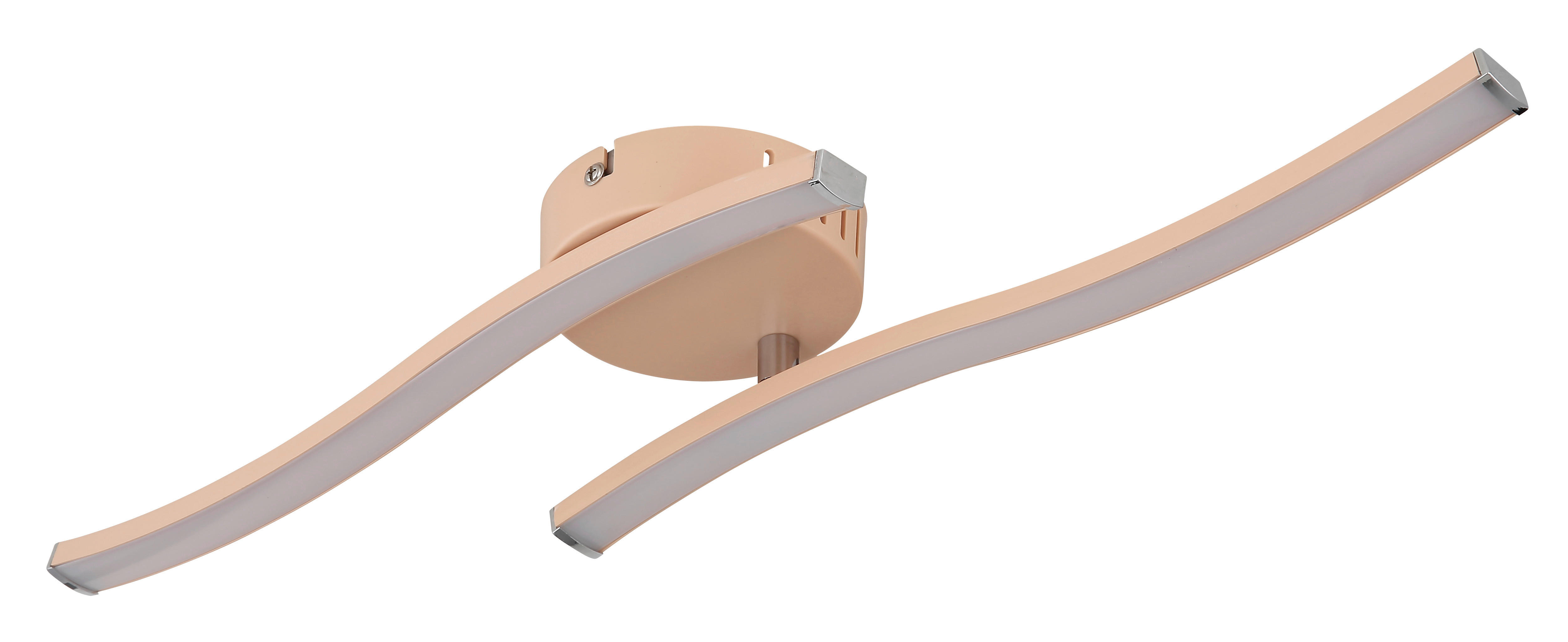 GLOBO LED-Deckenleuchte pfirsich Opal Kunststoff B/H/T: ca. 10x7,2x51,5 cm 1 Brennstellen TYLER - pfirsich/Opal (10,00/7,20/51,50cm) - GLOBO
