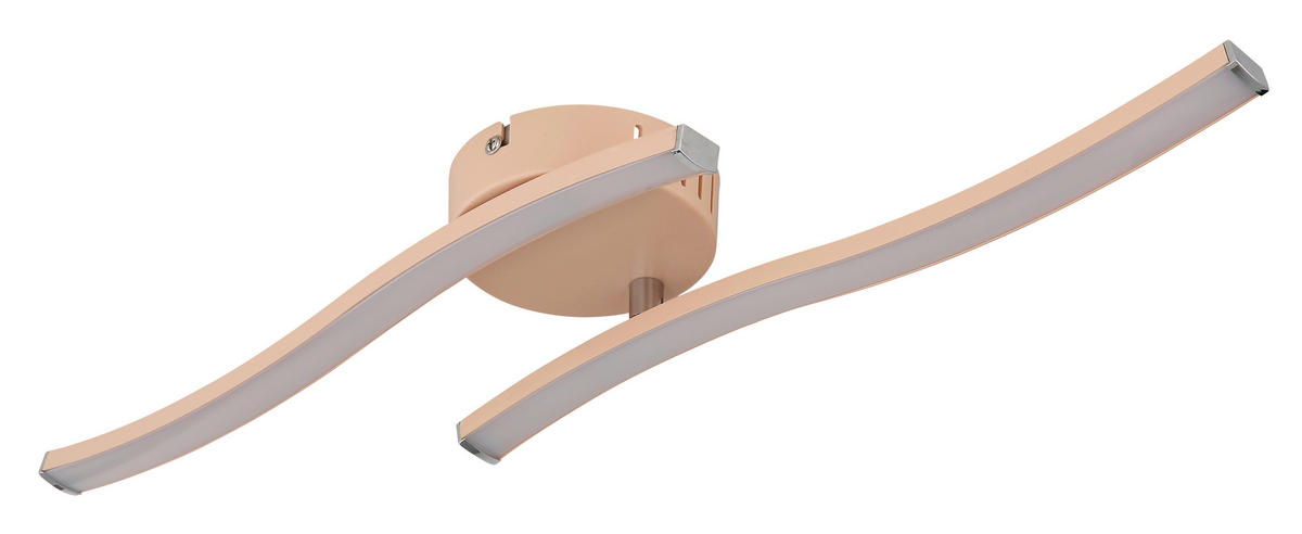 GLOBO LED-Deckenleuchte pfirsich Opal Kunststoff B/H/T: ca. 10x7,2x51,5 cm 1 Brennstellen TYLER - pfirsich/Opal (10,00/7,20/51,50cm) - GLOBO
