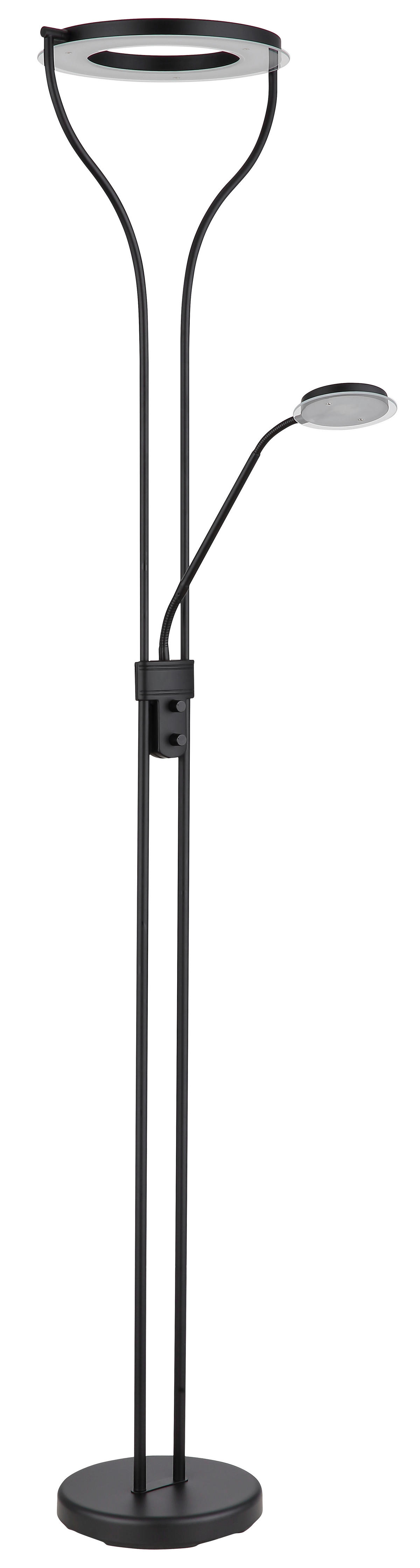 GLOBO LED-Deckenfluter schwarz Metall Kunststoff B/H/T: ca. 35x194x30 cm 2 Brennstellen EBRO - schwarz (35,00/194,00/30,00cm) - GLOBO