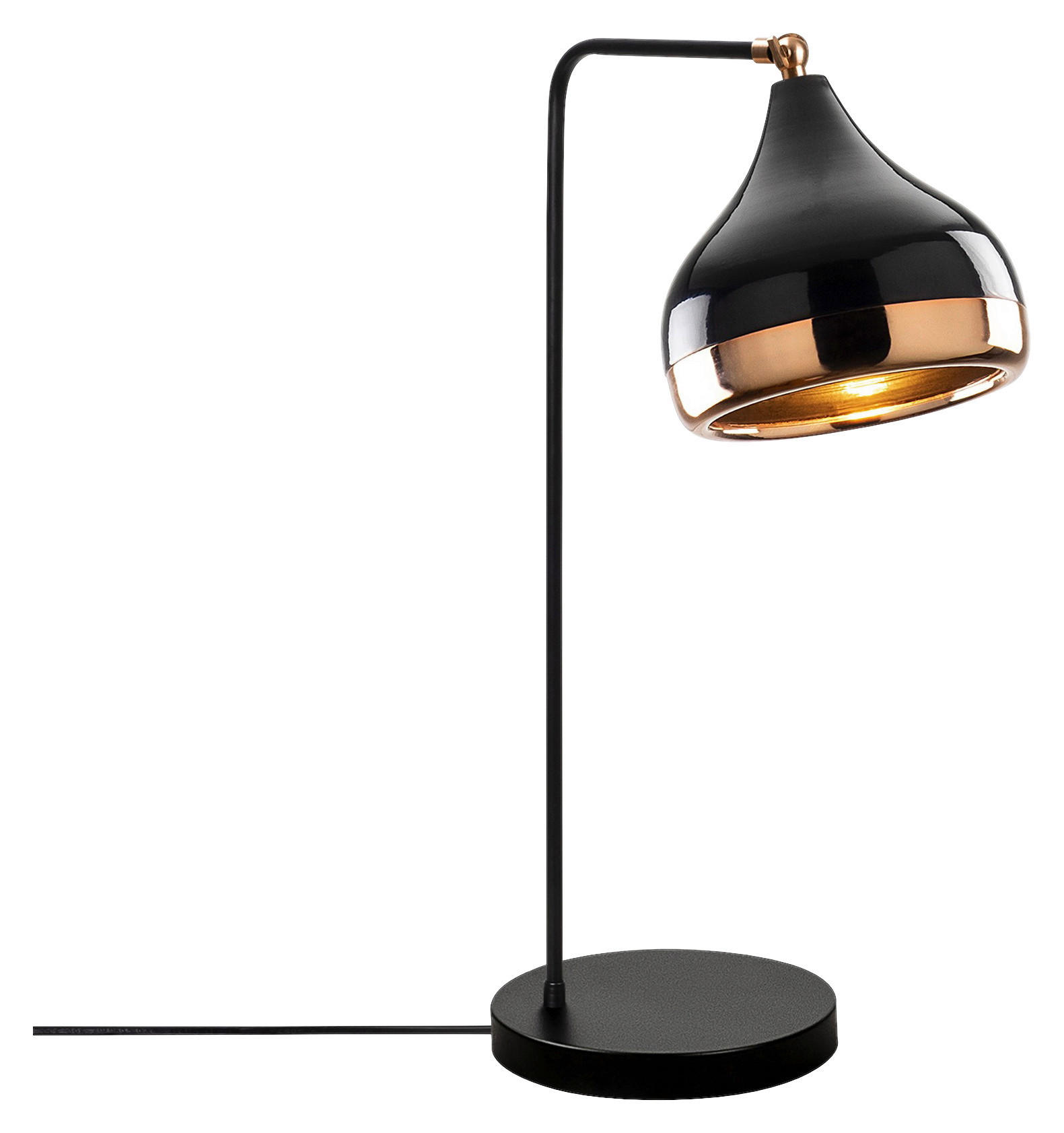 Opviq Tischleuchte Yildo schwarz Kupfer Metall B/H/T/L/D: ca. 26x52x26x17x17 cm E27 1 Brennstellen Yildo - schwarz/Kupfer (17,00/26,00/52,00cm) - Opviq