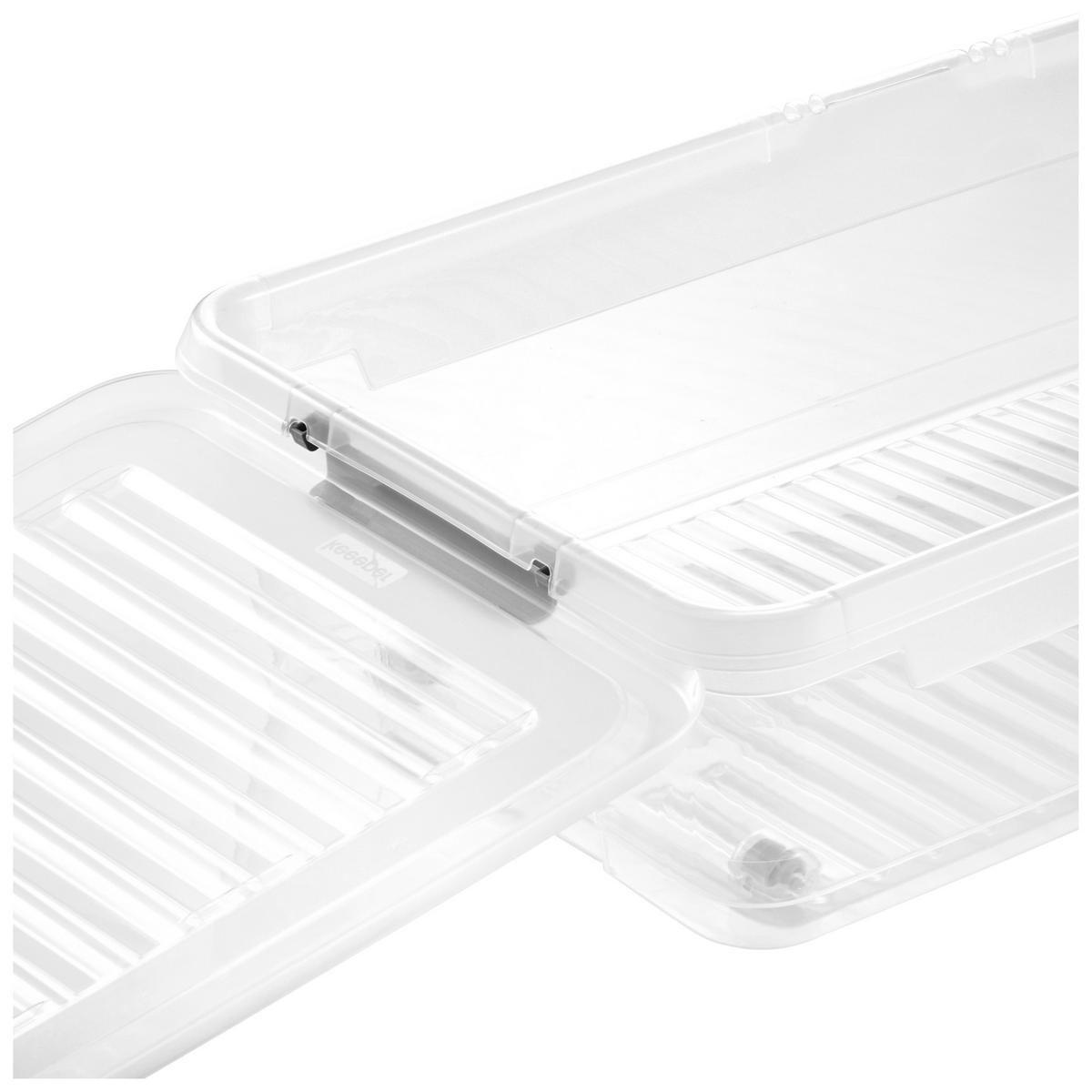 Aufbewahrungsbox transparent B/T/L: ca. 38x77x38 cm Unterbettbox_mit_Rollen_leo - transparent (38,00/38,00cm)