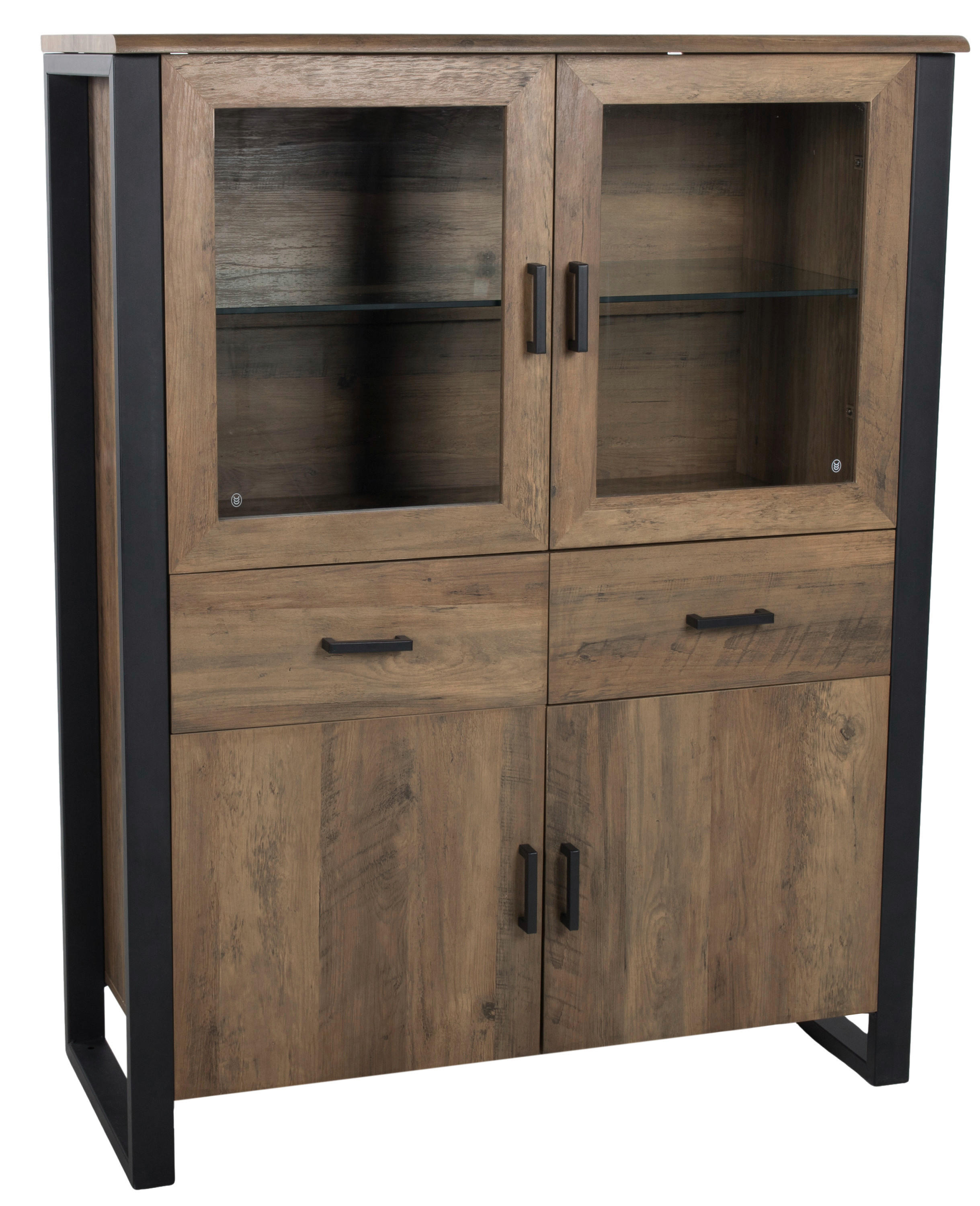 Highboard Ute Akazie Nachbildung schwarz MDF B/H/T: ca. 100x130x45 cm Ute - schwarz (100,00/130,00/45,00cm)