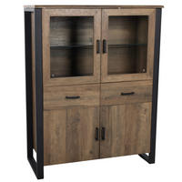 Highboard Ute Akazie Nachbildung schwarz MDF B/H/T: ca. 100x130x45 cm Ute - schwarz (100,00/130,00/45,00cm)