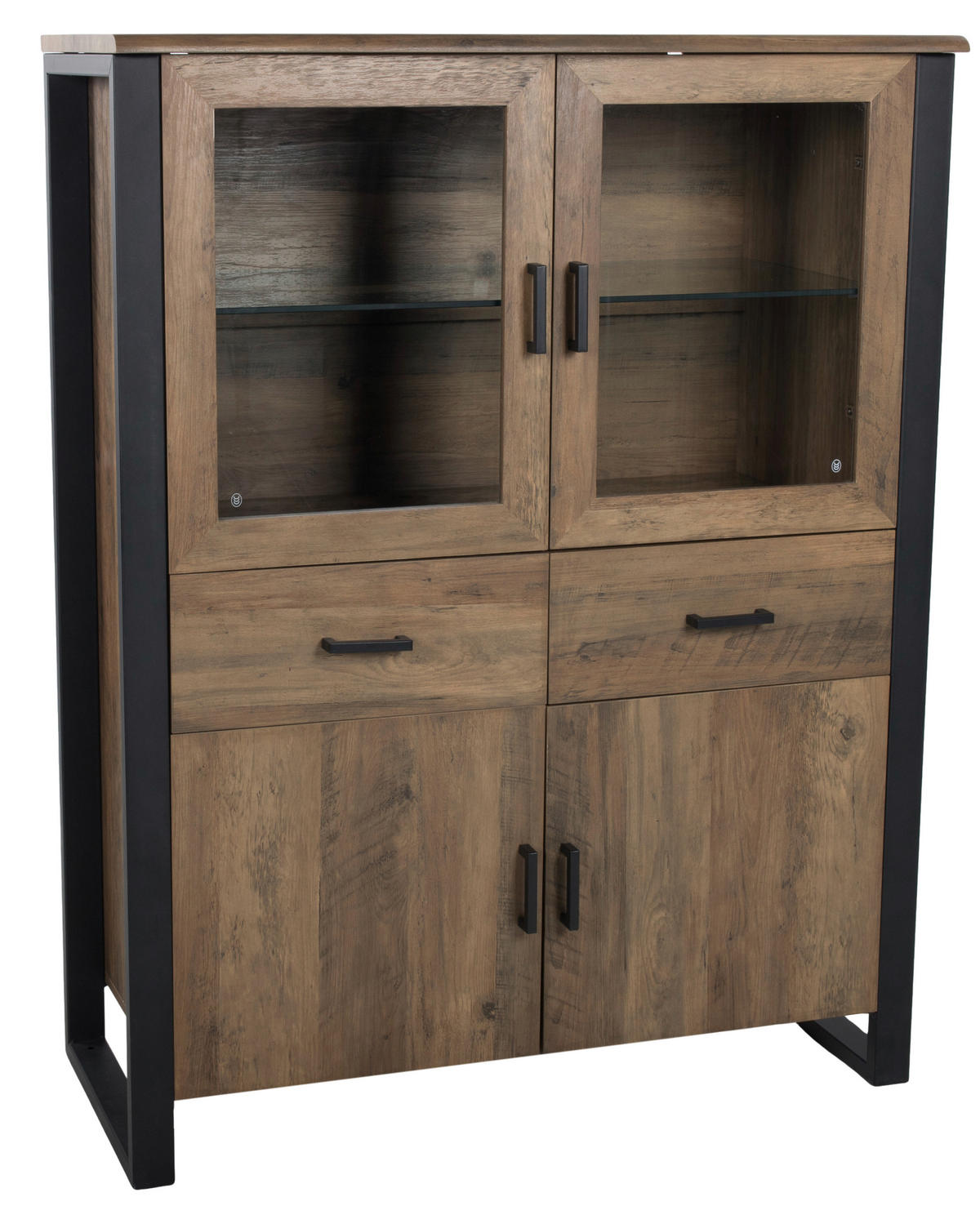 Highboard Ute Akazie Nachbildung schwarz MDF B/H/T: ca. 100x130x45 cm Ute - schwarz (100,00/130,00/45,00cm)