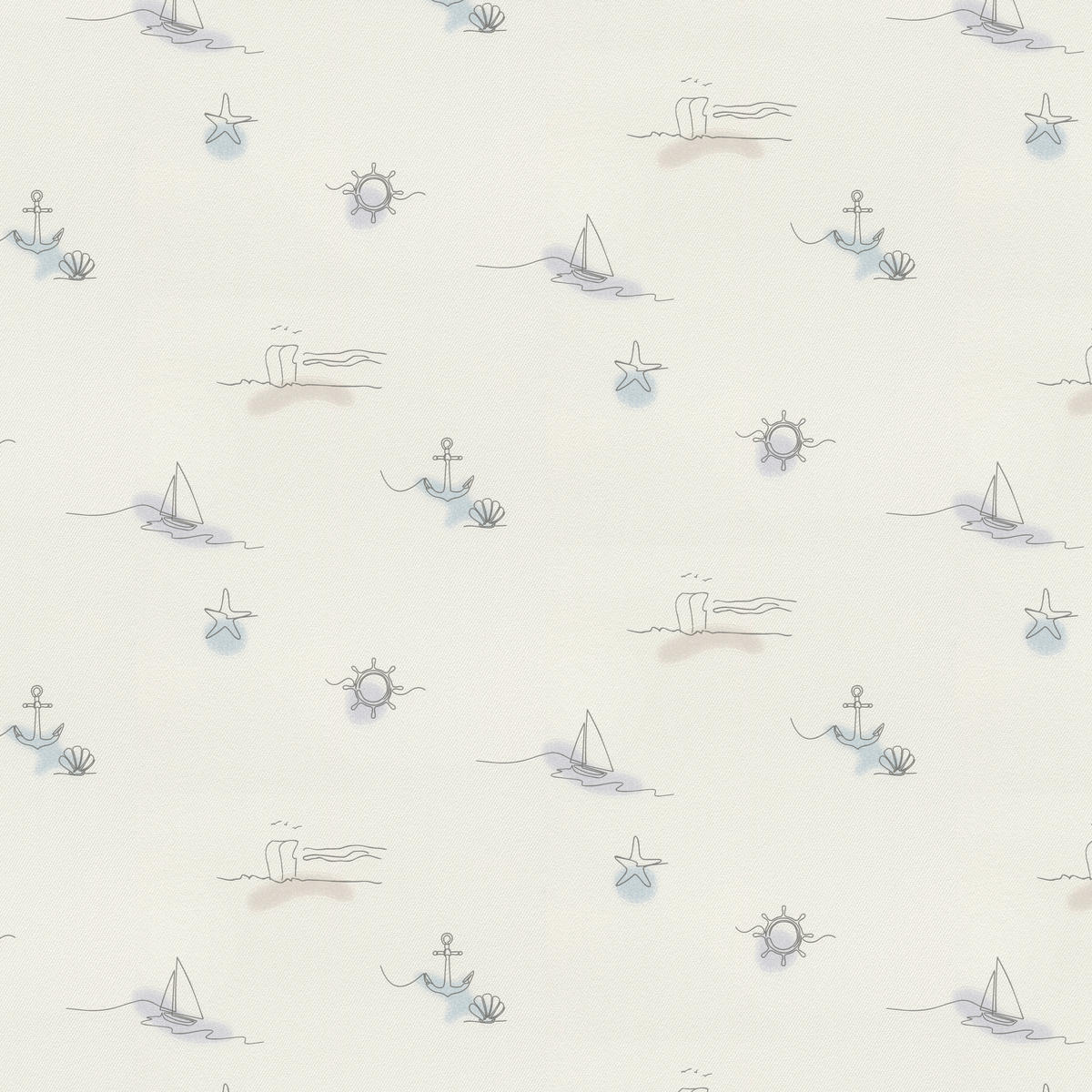 Vliestapete Maritim beige blau B/L: ca. 53x1005 cm Vliestapete_429527 - beige/blau (53,00/1005,00cm)