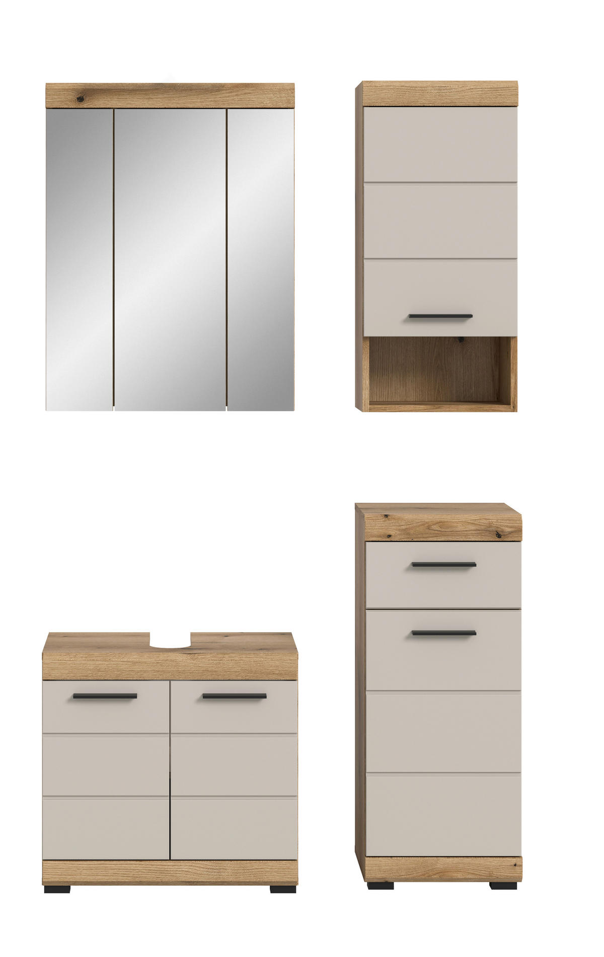 Badezimmer-Set Scout Evoke Oak Nachbildung Kaschmirgrau Nachbildung B/H/T: ca. 112x191x34 cm Scout - Kaschmirgrau (112,00/191,00/34,00cm) - xonox.home