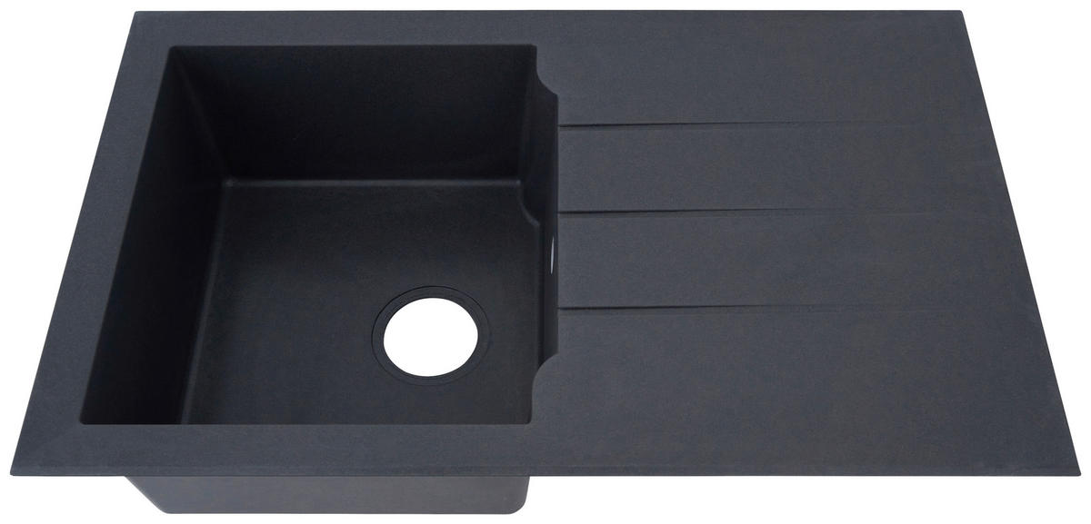 Respekta Einbauspüle Alineo 81x50 TG Titaniumgrau Quarzolite B/H/T: ca. 81x21x50 cm Alineo 81x50 TG - Titaniumgrau (81,00/21,00/50,00cm) - Respekta
