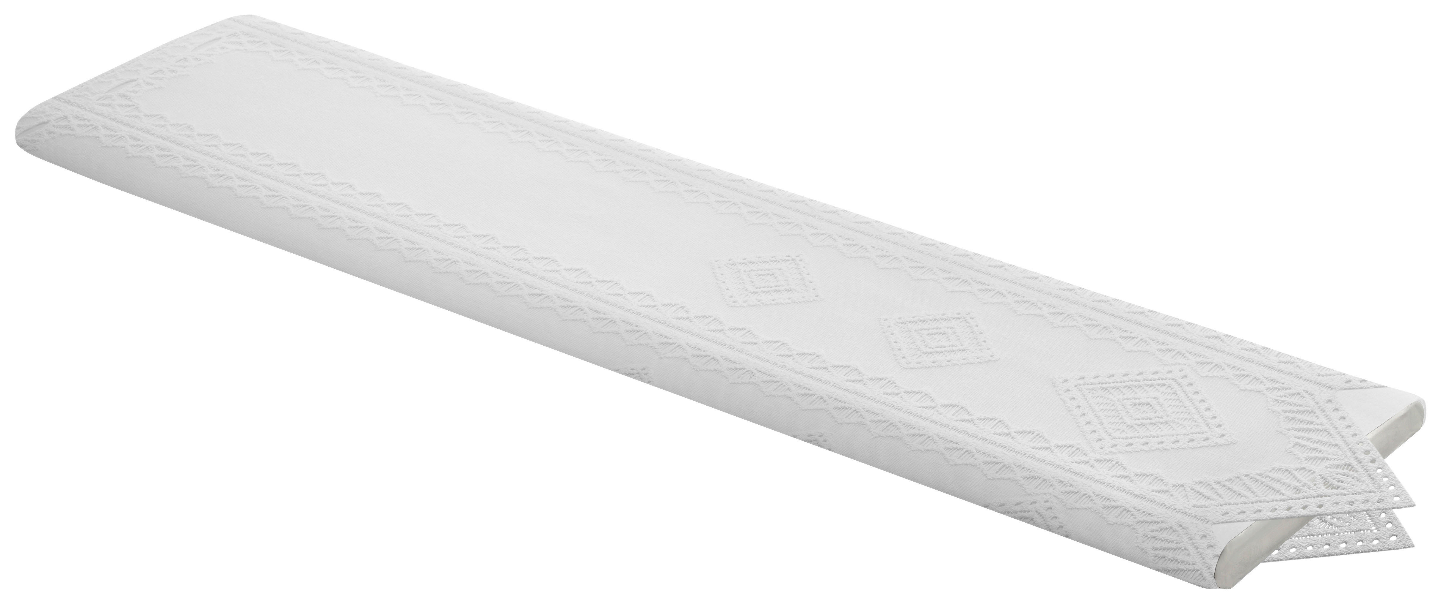 Scheibengardinen-Meterware Raute weiß H: ca. 90 cm Raute - weiß (90,00cm)
