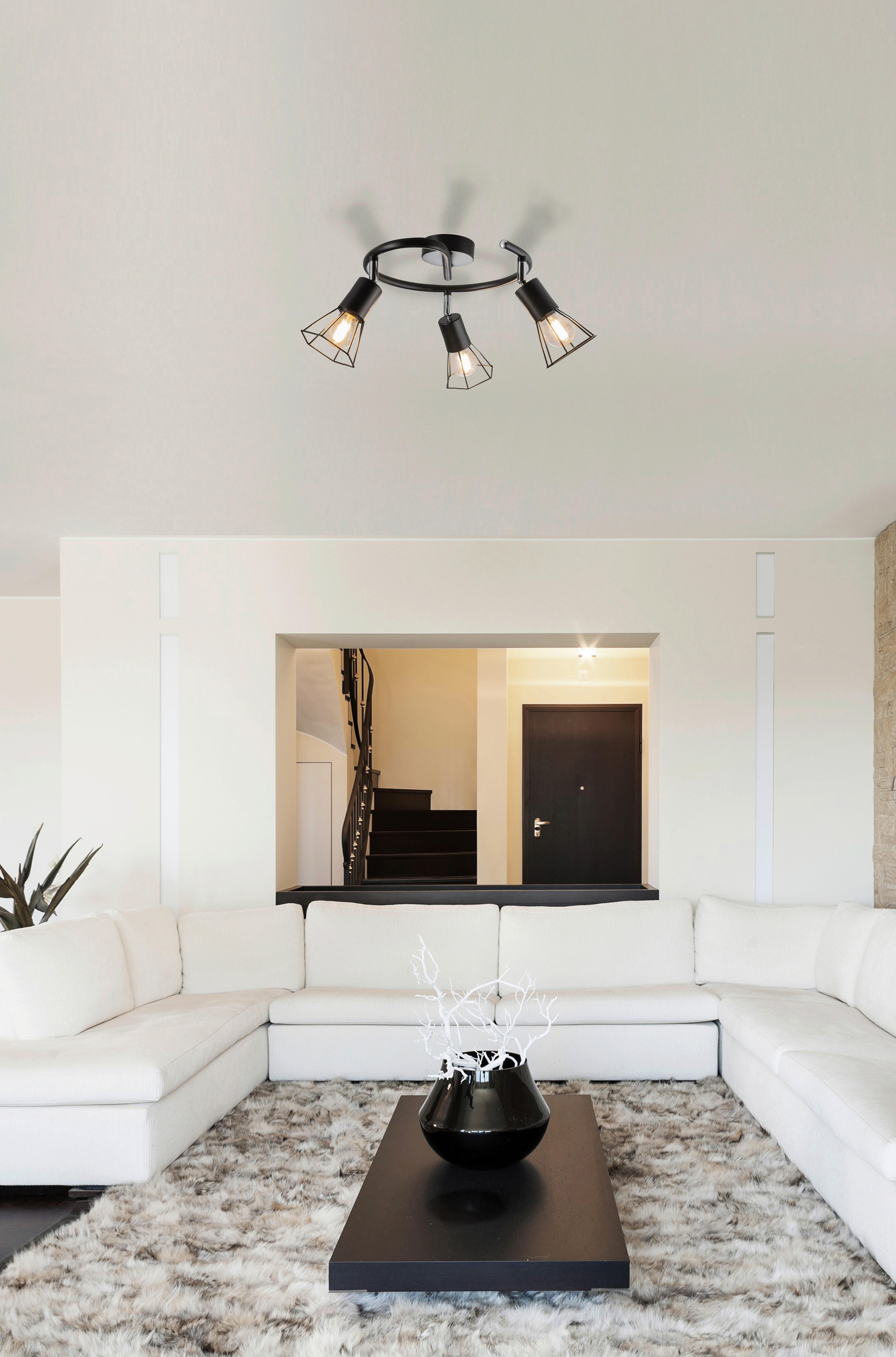 Thumbnail - Nowa Spotrondell 81089308 schwarz Metall H: ca. 9,2 cm E14 3 Brennstellen