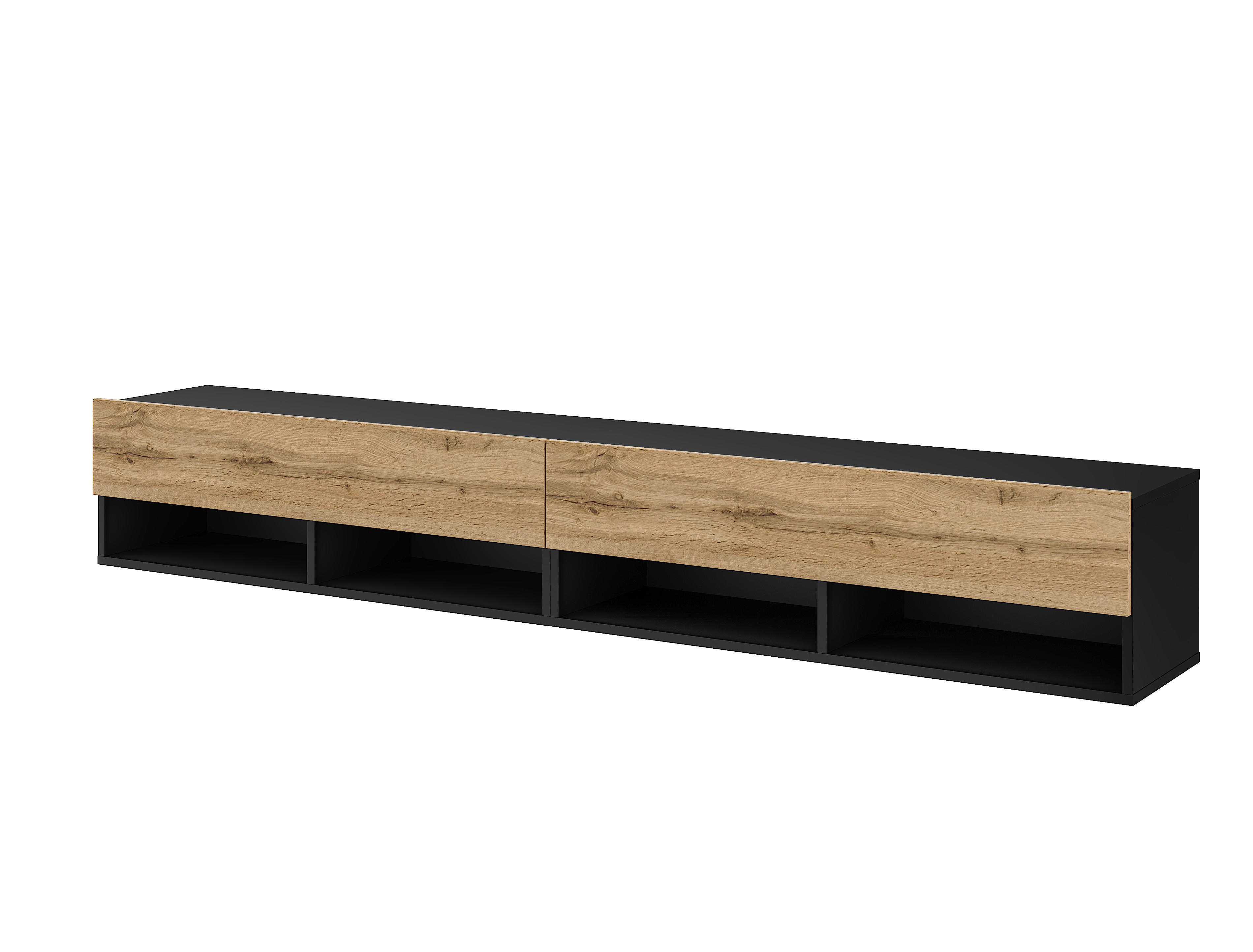 TV-Lowboard TV LOWBOARD DERBY 200 schwarz Eiche Wotan Nachbildung B/H/T: ca. 200x32,5x31,5 cm TV LOWBOARD DERBY 200 - Eiche/schwarz (200,00/32,50/31,50cm) - WIPMEB