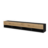 TV-Lowboard TV LOWBOARD DERBY 200 schwarz Eiche Wotan Nachbildung B/H/T: ca. 200x32,5x31,5 cm TV LOWBOARD DERBY 200 - Eiche/schwarz (200,00/32,50/31,50cm) - WIPMEB