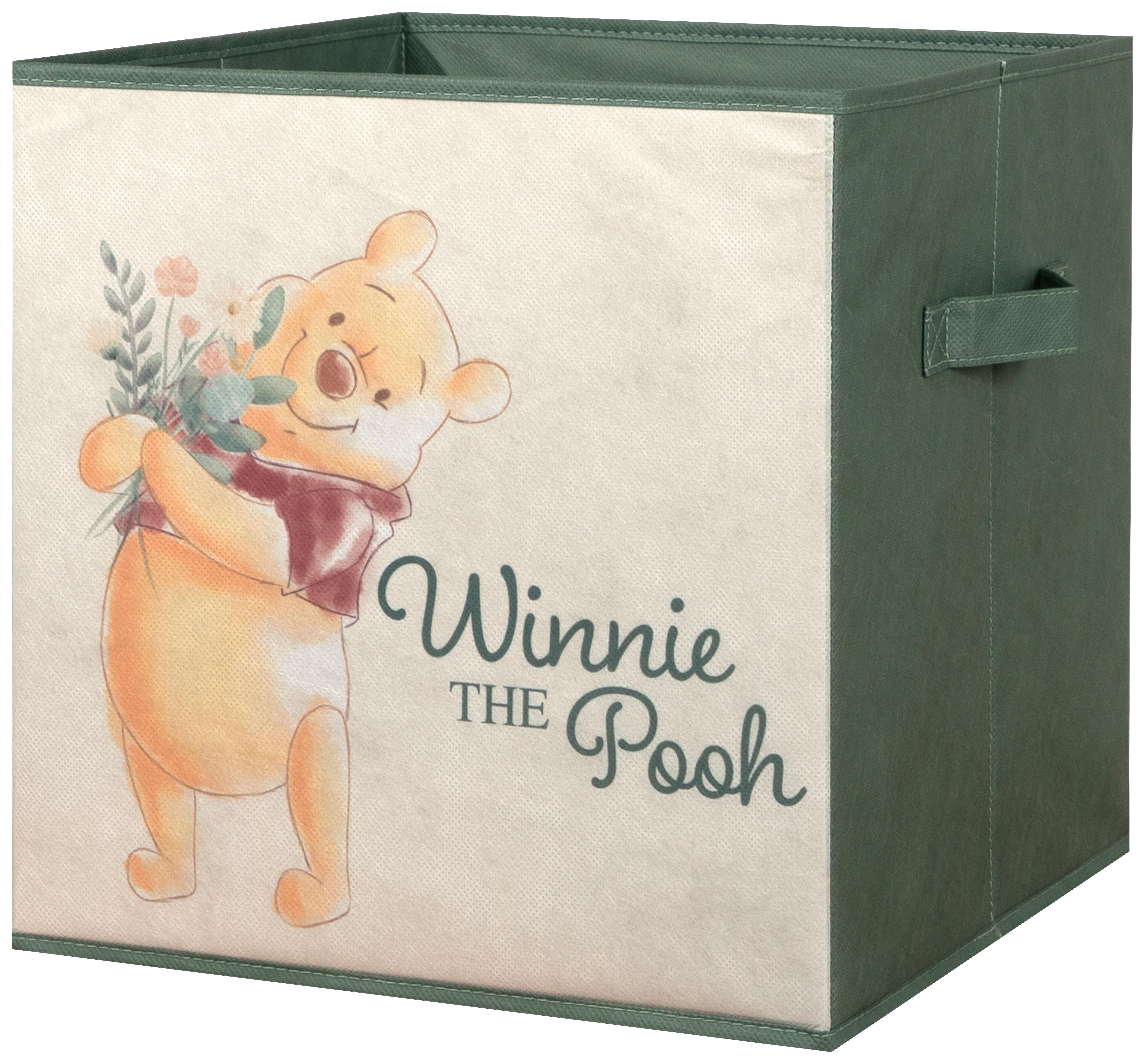 Stoffbox Winnie Pooh grün B/H/T: ca. 32x32x32 cm