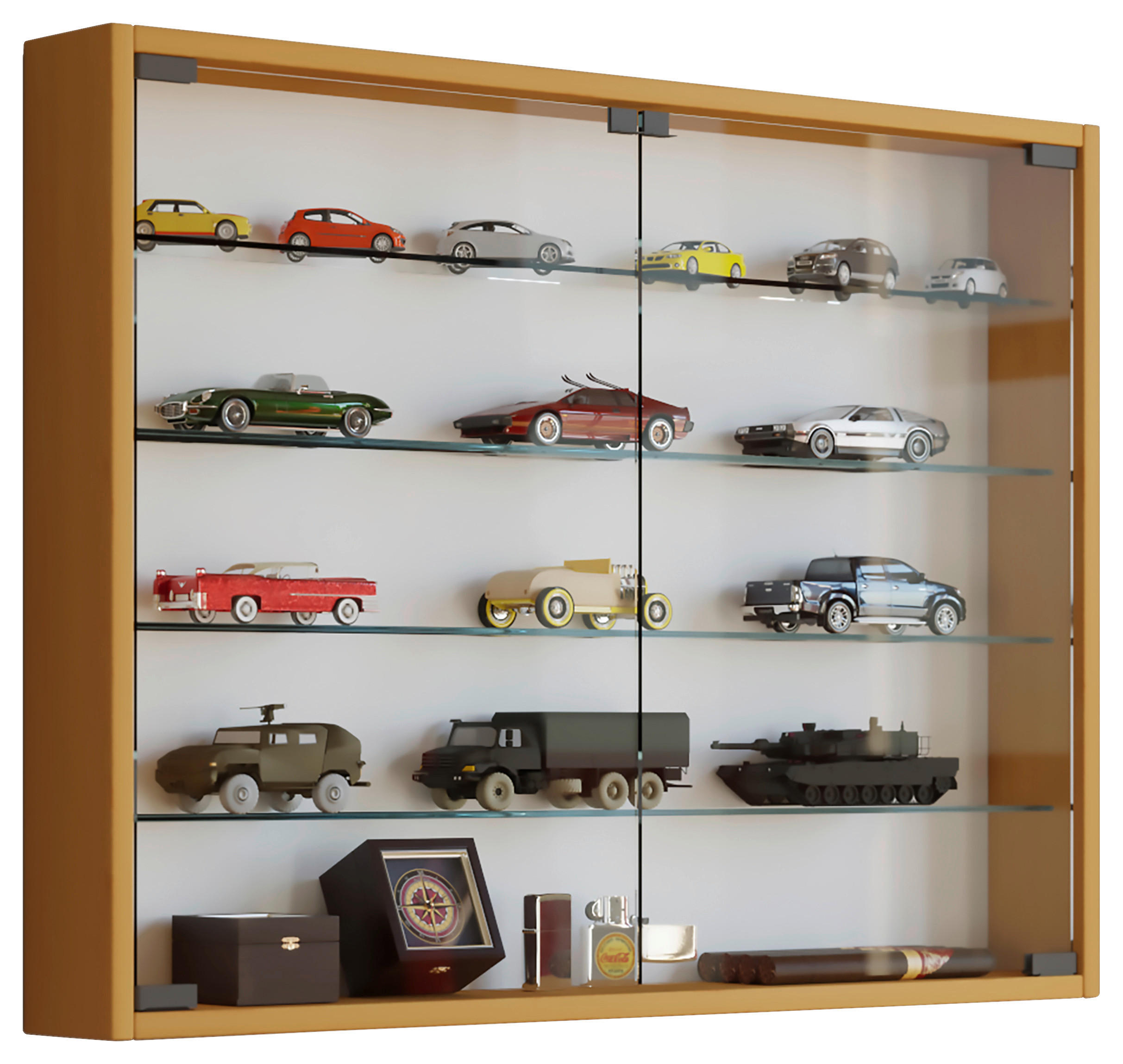 Vitrine Mandosa L buche Nachbildung Holzwerkstoff Glas B/H/T: ca. 80x60x10 cm Mandosa L - buche (80,00/60,00/10,00cm) - VCM Möbel
