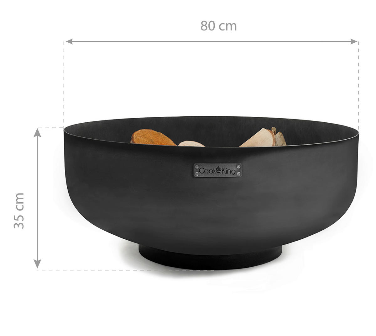 CookKing Feuerschale Palermo XXL schwarz Stahl B/H/T: ca. 80x35x80 cm Palermo XXL - schwarz (80,00/35,00/80,00cm) - CookKing