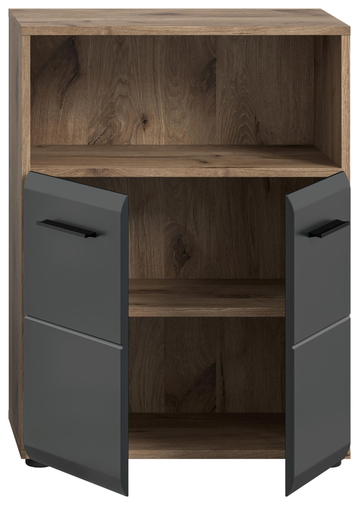 Schrank Ice Nox Oak Nachbildung schwarz matt B/H/T: ca. 60x80x30 cm Ice - schwarz (60,00/80,00/30,00cm) - xonox.home