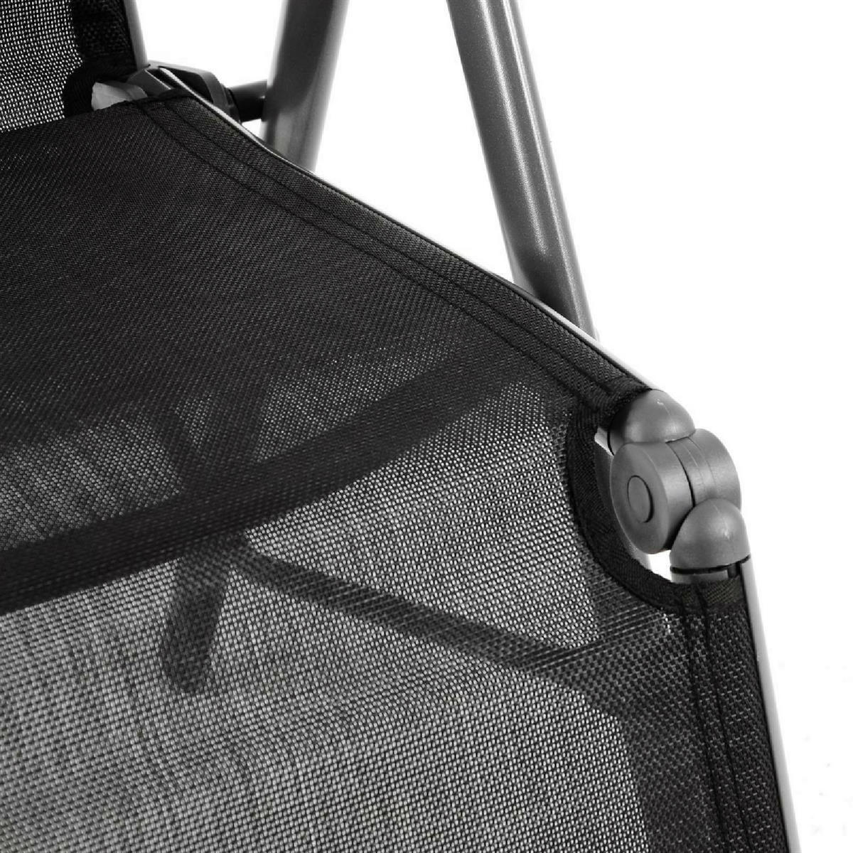 VCM Klappstuhl-Set schwarz Textilene B/H/T: ca. 55x112x60 cm Klappstuhlset - schwarz (55,00/112,00/60,00cm) - VCM