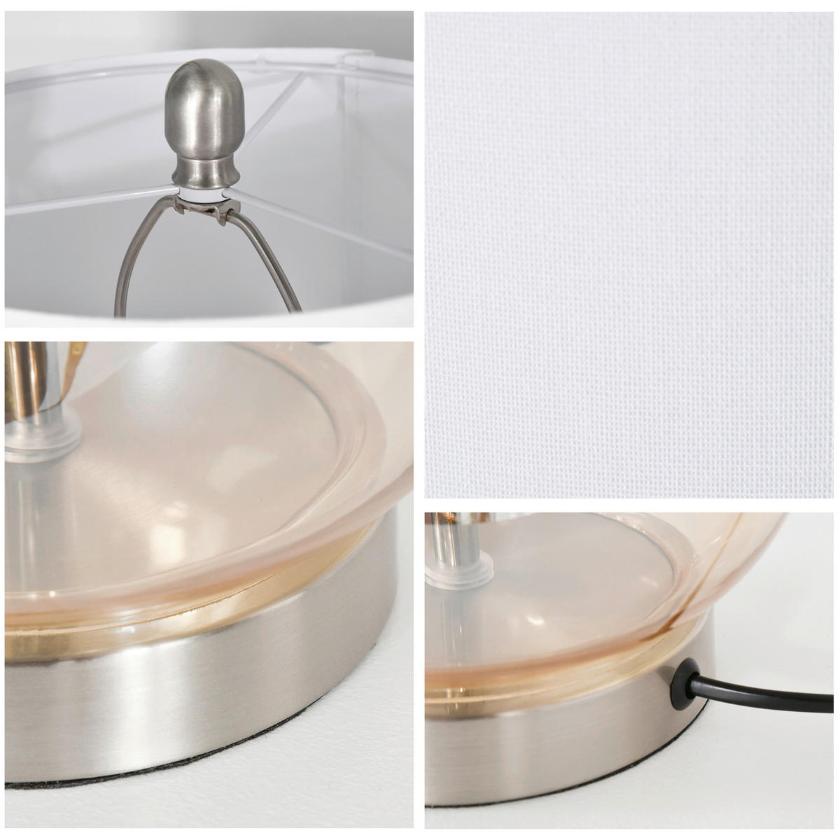 HOMCOM 2er-Tischleuchtenset B31-251 2er-Tischleuchtenset B31-251 - cremeweiß/goldgelb (30,00/56,00/30,00cm) - HOMCOM