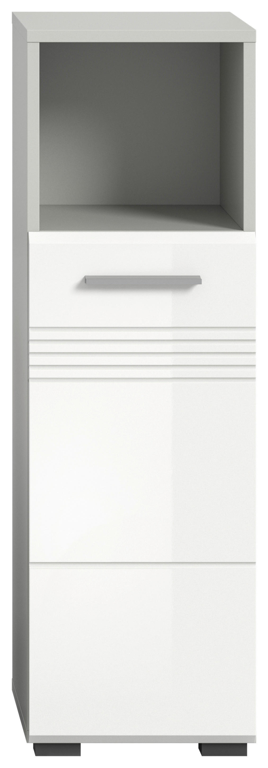 Schrank Copa hellgrau weiß Hochglanz B/H/T: ca. 30x95x30 cm Copa - hellgrau/weiß (30,00/95,00/30,00cm) - xonox.home