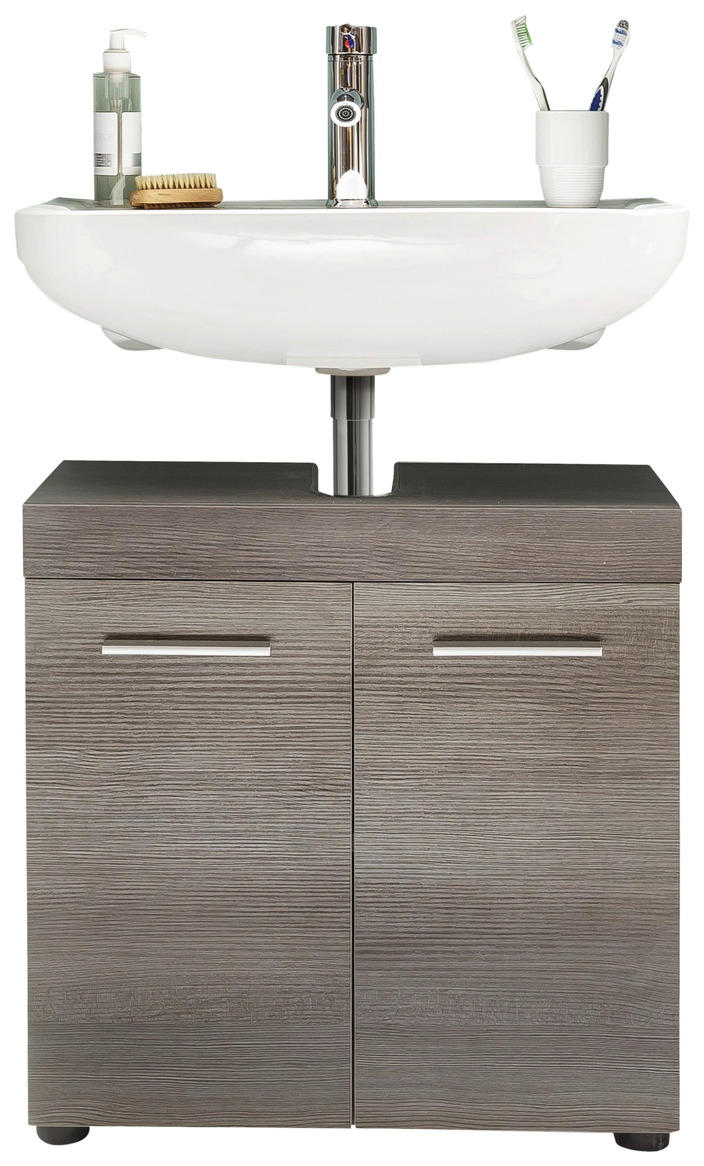 Waschbeckenunterschrank Runner Rauchsilber Nachbildung B/H/T: ca. 58x57x31 cm Runner - (58,00/57,00/31,00cm)