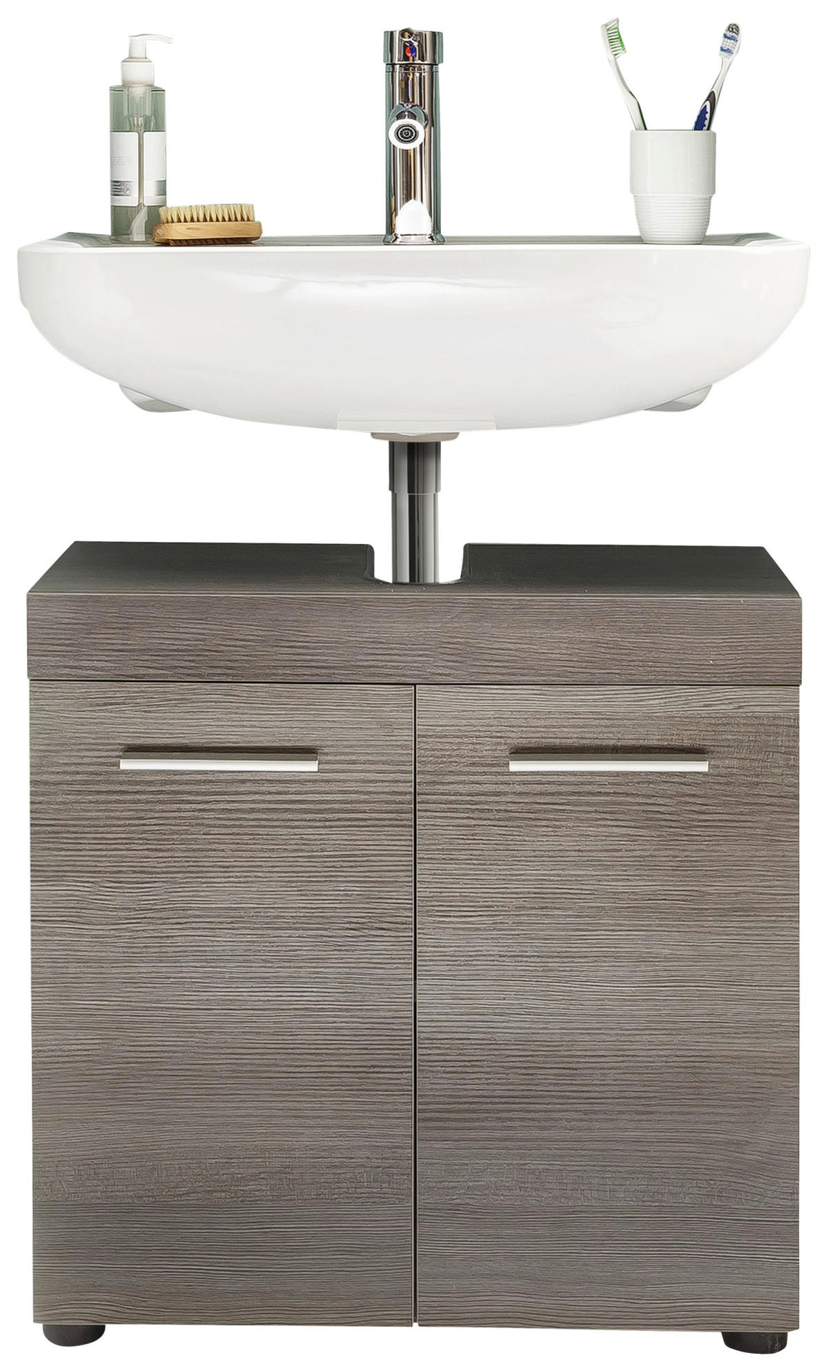 Waschbeckenunterschrank Runner Rauchsilber Nachbildung B/H/T: ca. 58x57x31 cm Runner - (58,00/57,00/31,00cm)