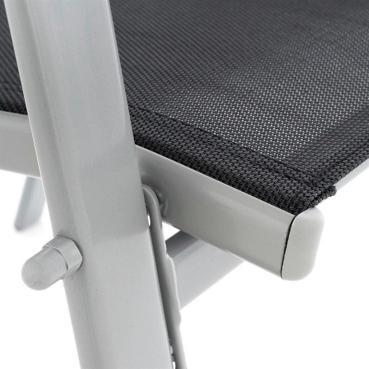 VCM Stapelsessel 4er Set schwarz Textilene B/H/T: ca. 55x93x58 cm 4er Set - hellgrau/schwarz (55,00/93,00/58,00cm) - VCM