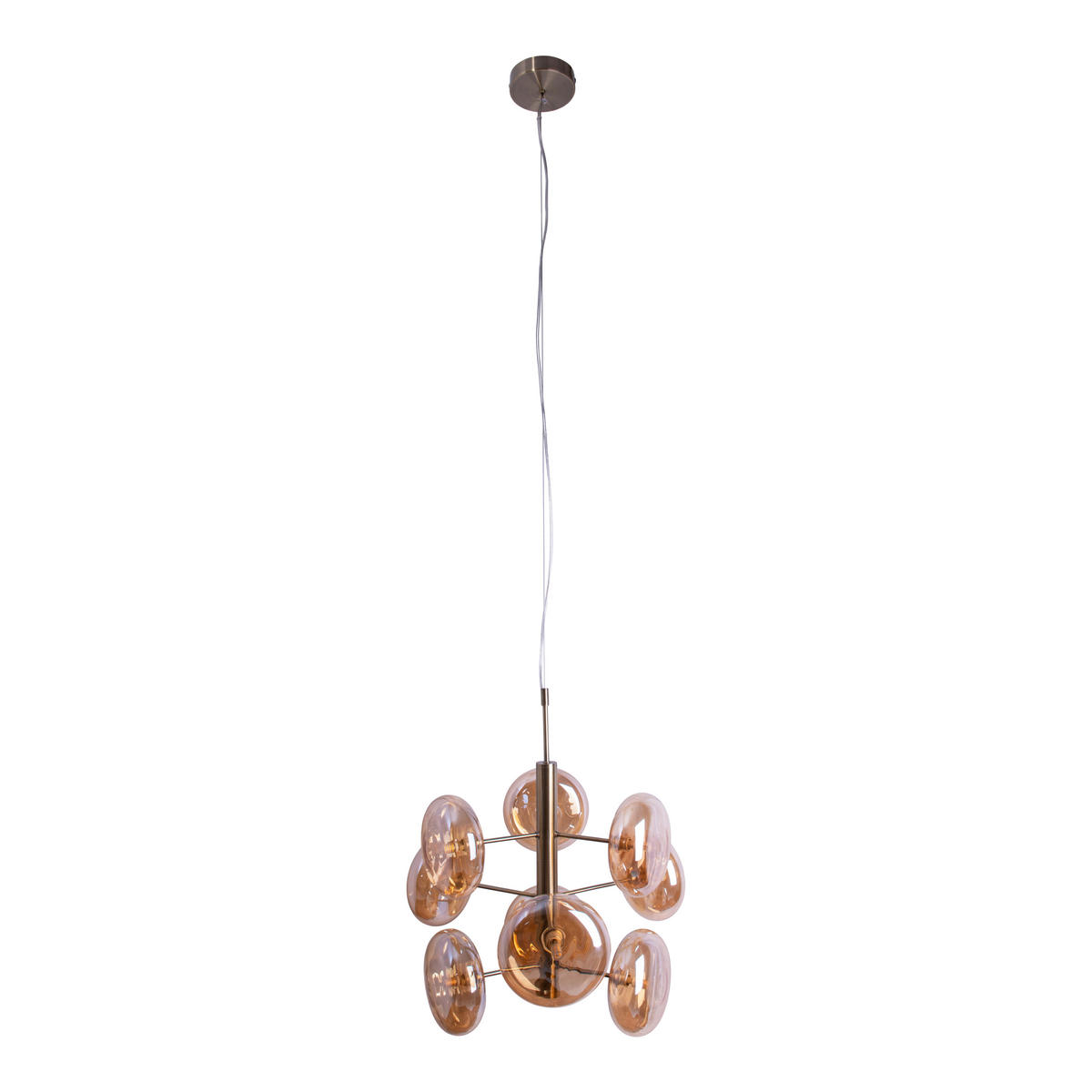 Näve Leuchten Pendelleuchte 7092857 gold Metall Glas B/H/T: ca. 53x55x53 cm G9 9 Brennstellen Orion - gold (53,00/55,00/53,00cm) - Näve Leuchten