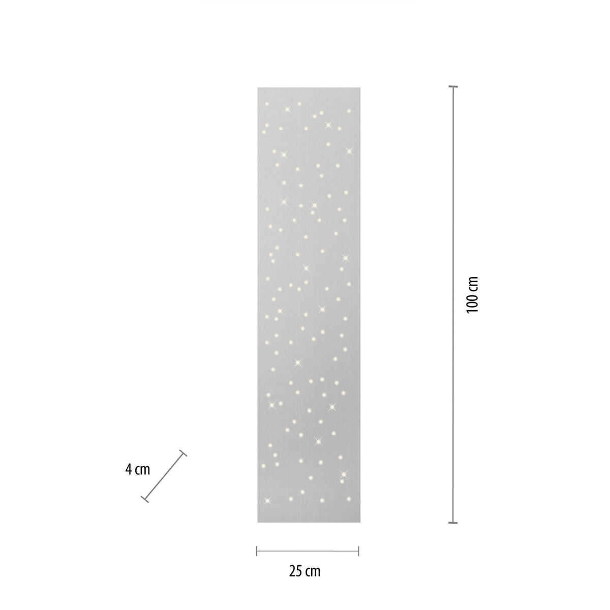 Just Light LED-Deckenleuchte SPARKLE 14672-55 stahlfarbig Metall B/H/T: ca. 25x4x100 cm 1 Brennstellen SPARKLE - stahlfarbig (25,00/4,00/100,00cm) - Just Light