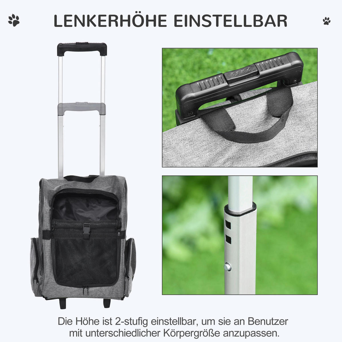 PawHut Hunde-Zubehör grau Polyester B/H/L: ca. 25x42x55 cm Tragetasche - grau (55,00/25,00/42,00cm) - PawHut