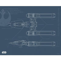 Komar Poster Star Wars EP9 Blueprint Y-Wing Star Wars B/L: ca. 50x40 cm Star Wars EP9 Blueprint Y-Wing - (50,00/40,00cm) - Komar