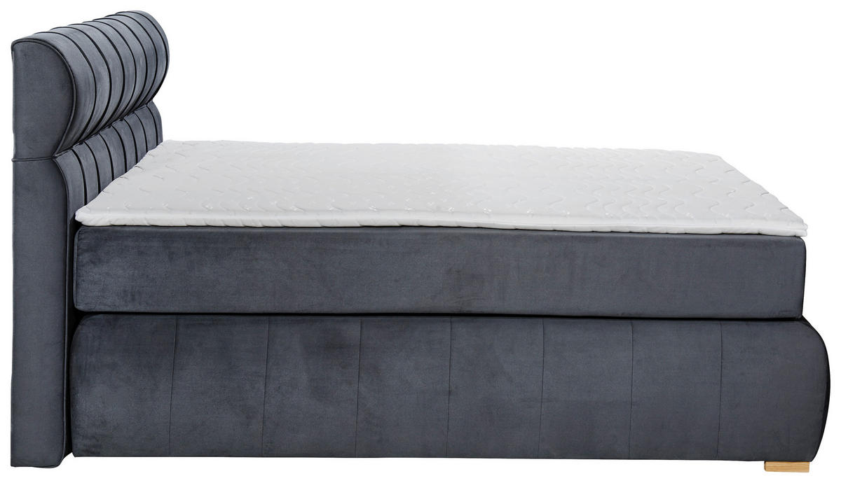 Boxspringbett Sorrent dunkelgrau Microfaser Liegefläche B/L: ca. 180x200 cm Sorrent - dunkelgrau (190,00/115,00/215,00cm)
