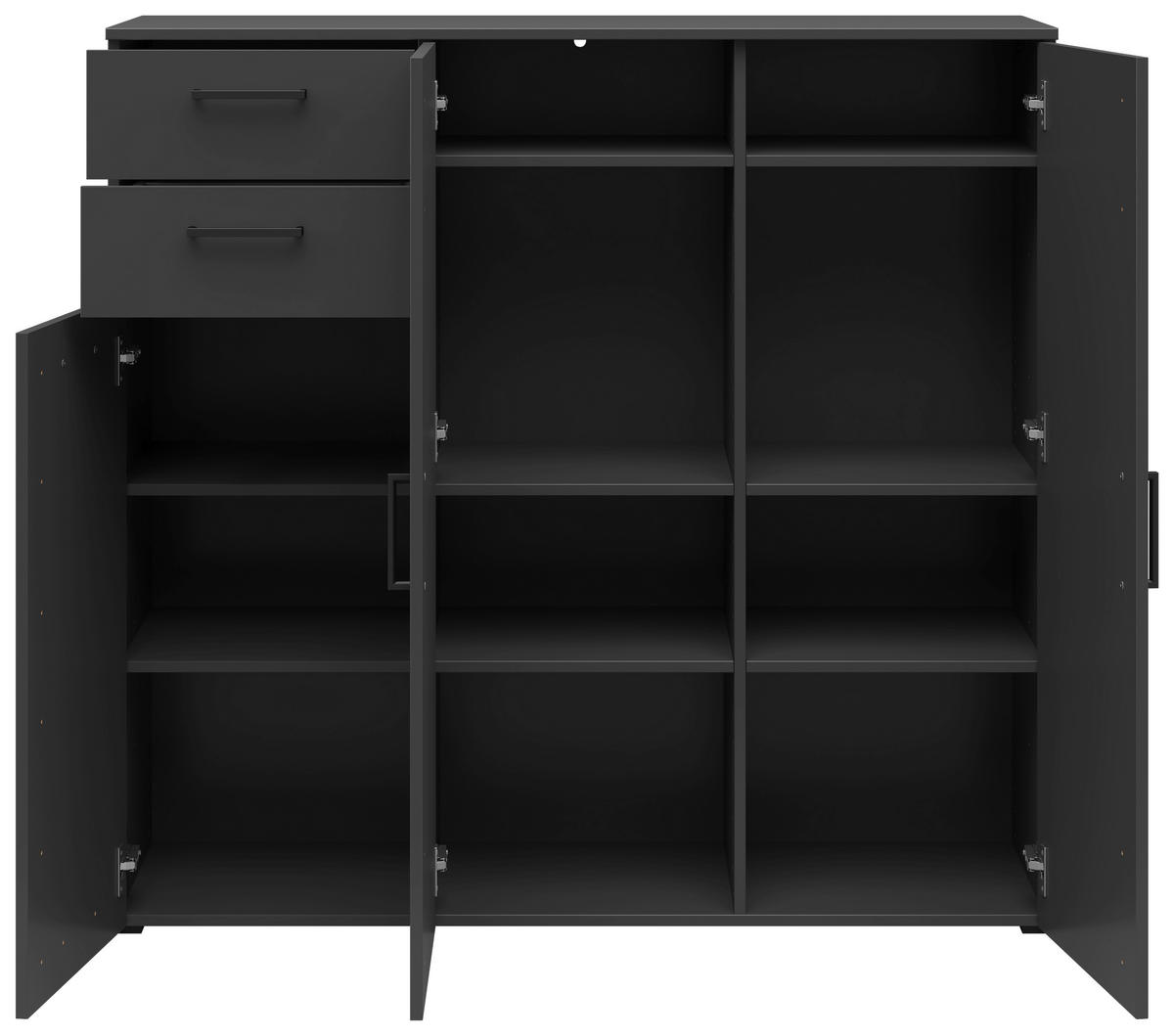 Kommode Multi-Stauraum Typ 33 anthrazit B/H/T: ca. 120x115x40 cm Multi-Stauraum Typ 33 - anthrazit (120,00/115,00/40,00cm)
