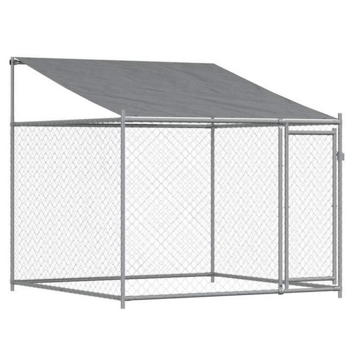 vidaXL Hundekäfig grau Stahl Hundekäfig - grau - vidaXL