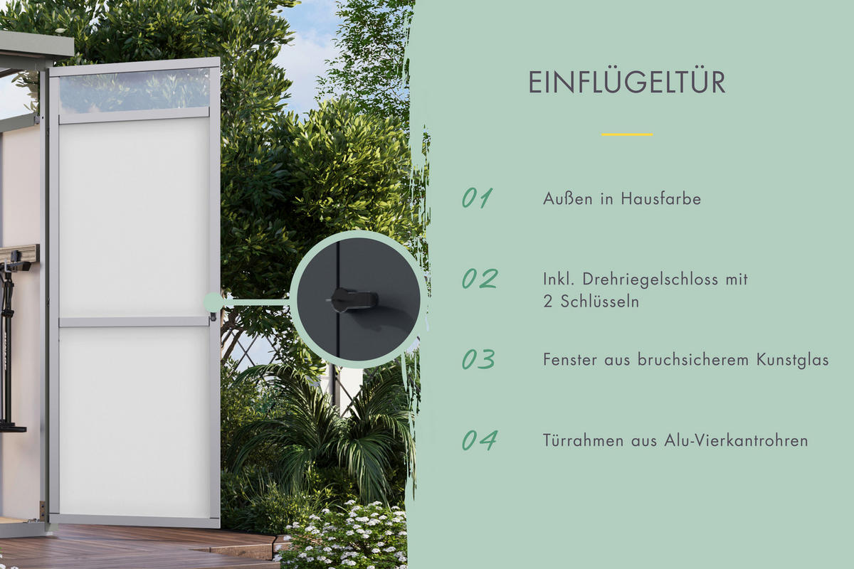 Karibu Gartenhaus Nessa 1,5 anthrazit B/H/L: ca. 160x215x220 cm Nessa 1,5 - anthrazit (220,00/160,00/215,00cm) - Karibu