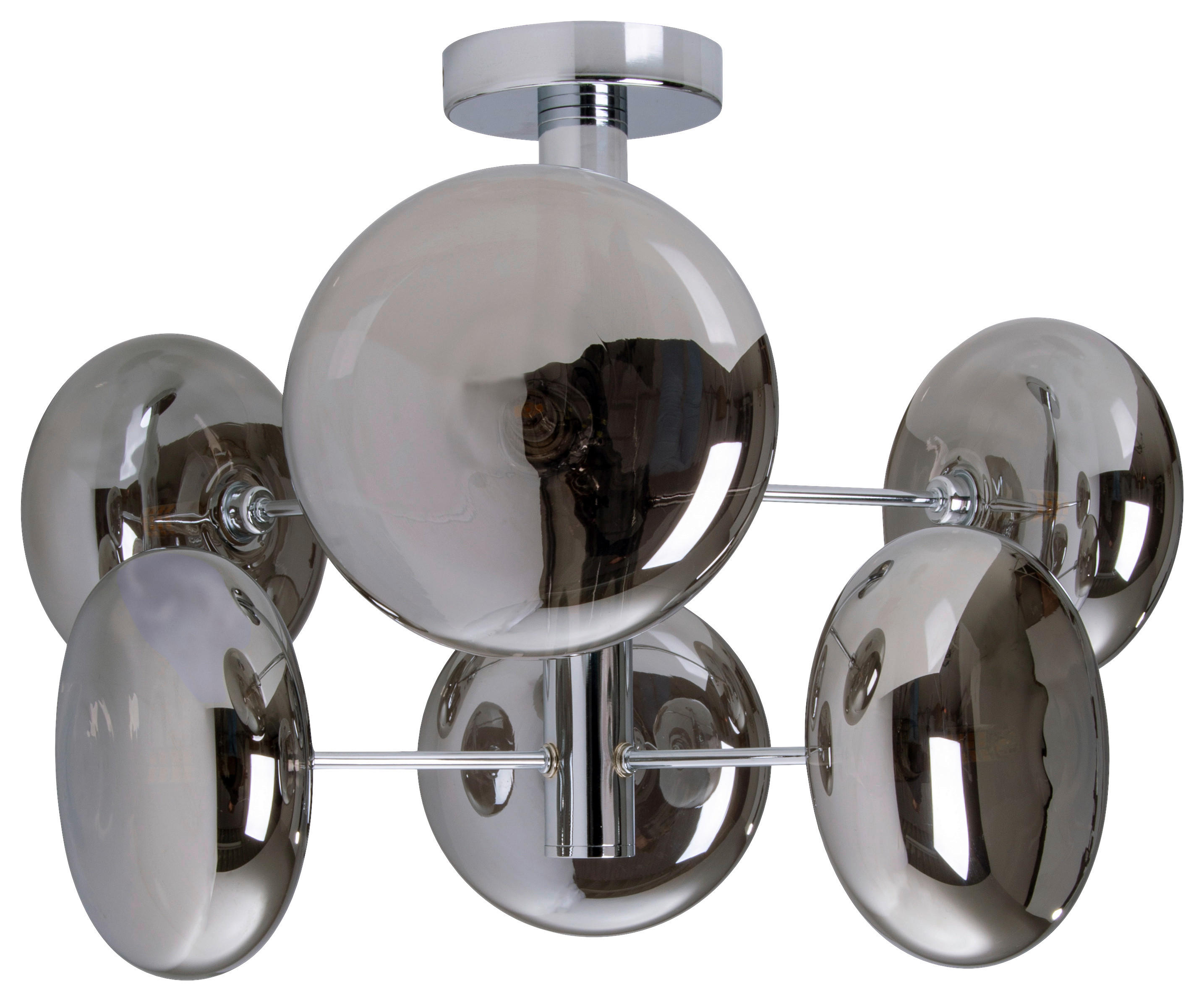 Näve Leuchten Deckenleuchte 1388397 Chrom Glas Metall B/H/T: ca. 53x38x53 cm G9 6 Brennstellen Orion - Chrom (53,00/38,00/53,00cm) - Näve Leuchten