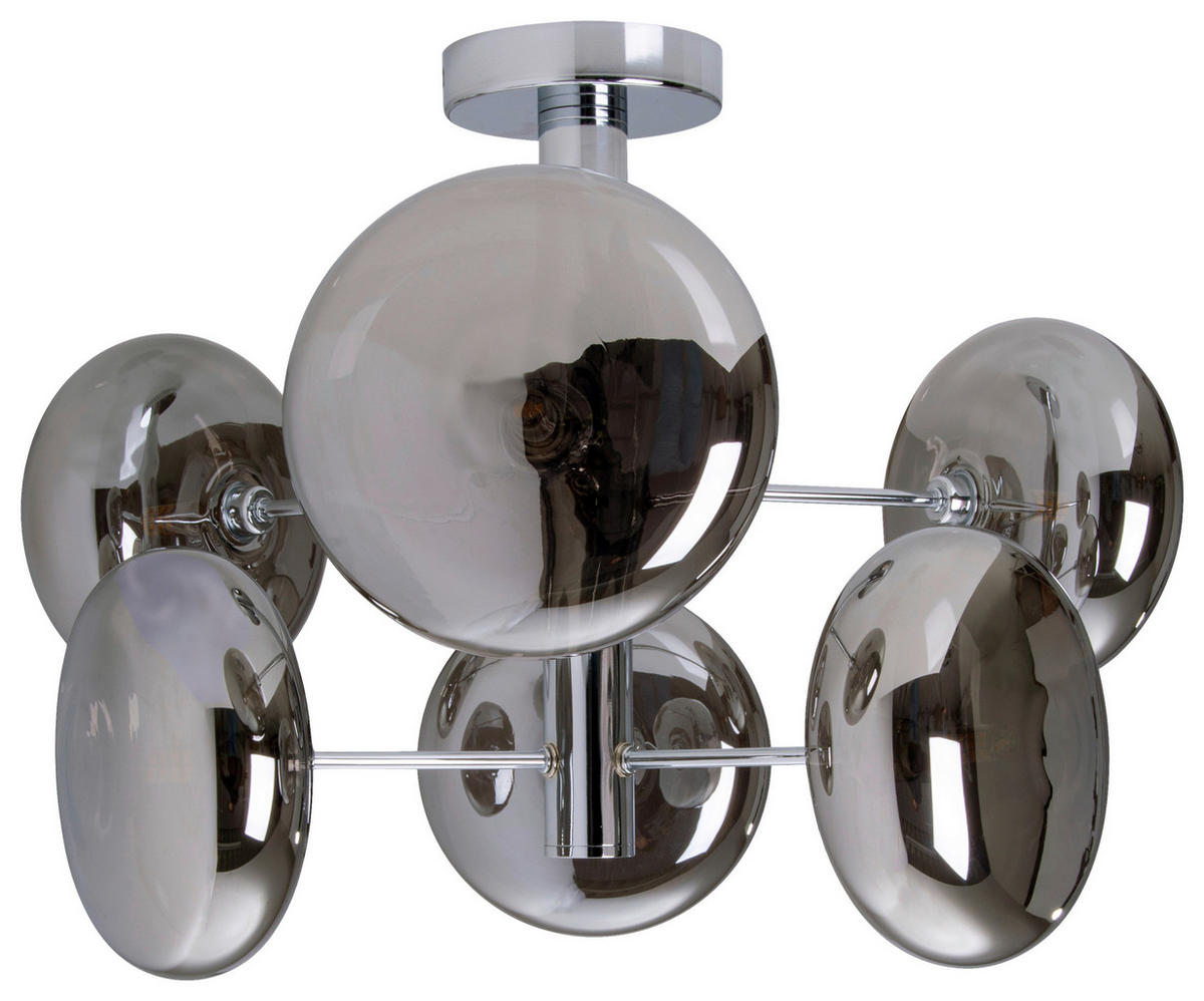 Näve Leuchten Deckenleuchte 1388397 Chrom Glas Metall B/H/T: ca. 53x38x53 cm G9 6 Brennstellen Orion - Chrom (53,00/38,00/53,00cm) - Näve Leuchten