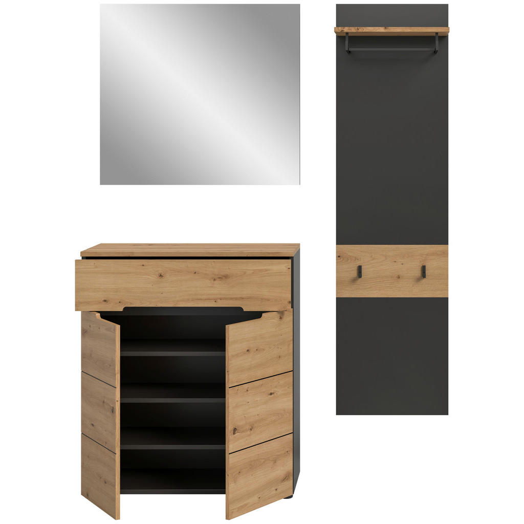 Thumbnail - Garderobe Canu basaltgrau Nachbildung Artisan Nachbildung B/H/T: ca. 140x190x37 cm