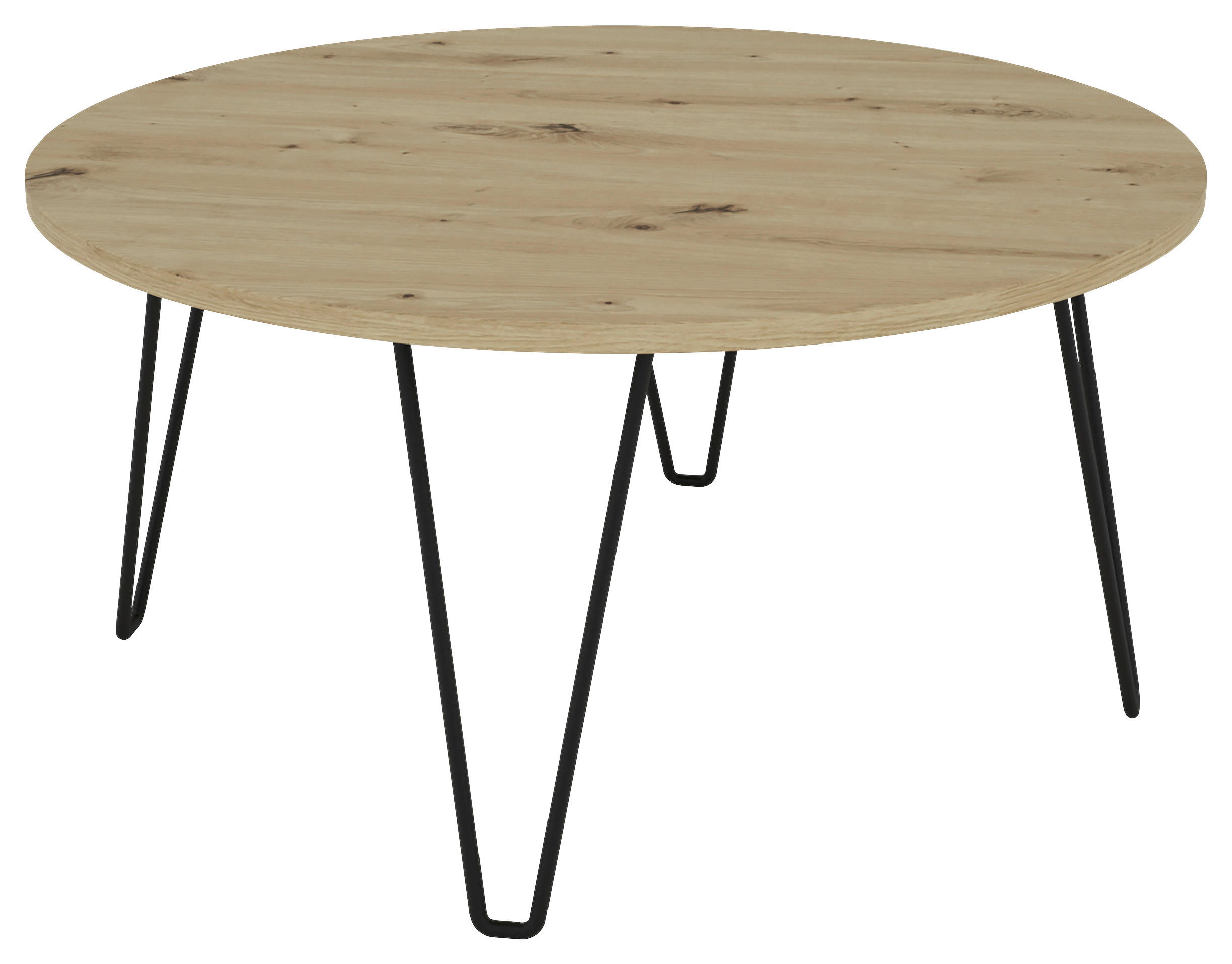 Couchtisch FLAIR Eiche Nachbildung schwarz pulverbeschichtet FLAIR - Eiche/schwarz - byLIVING