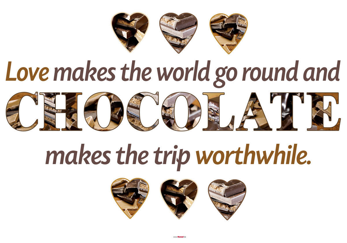 Komar Wandtattoo Chocolate Sprüche Chocolate B/L: ca. 50x70 cm Chocolate - (50,00/70,00cm) - Komar