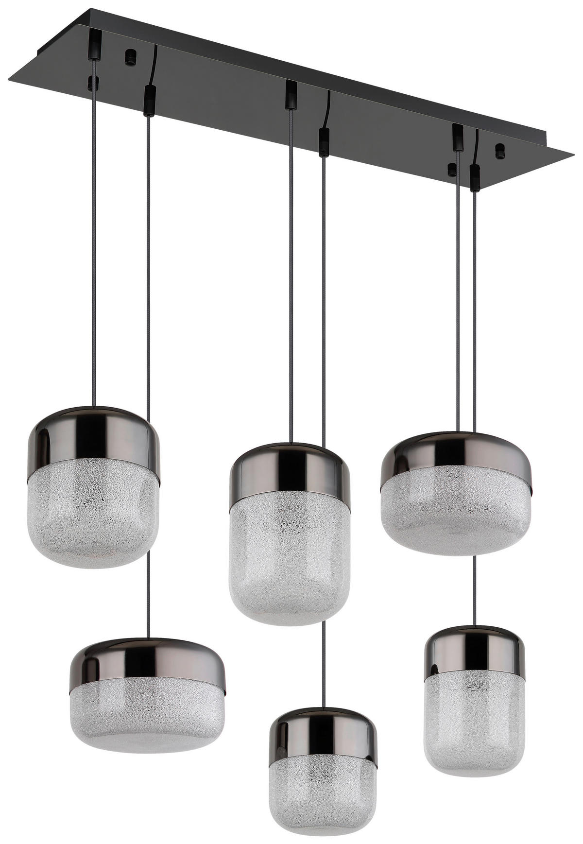 GLOBO LED-Pendelleuchte transparent Graphit Glas Metall B/H/T: ca. 32x150x80 cm CRISTALLICA - Graphit/transparent (32,00/150,00/80,00cm) - GLOBO