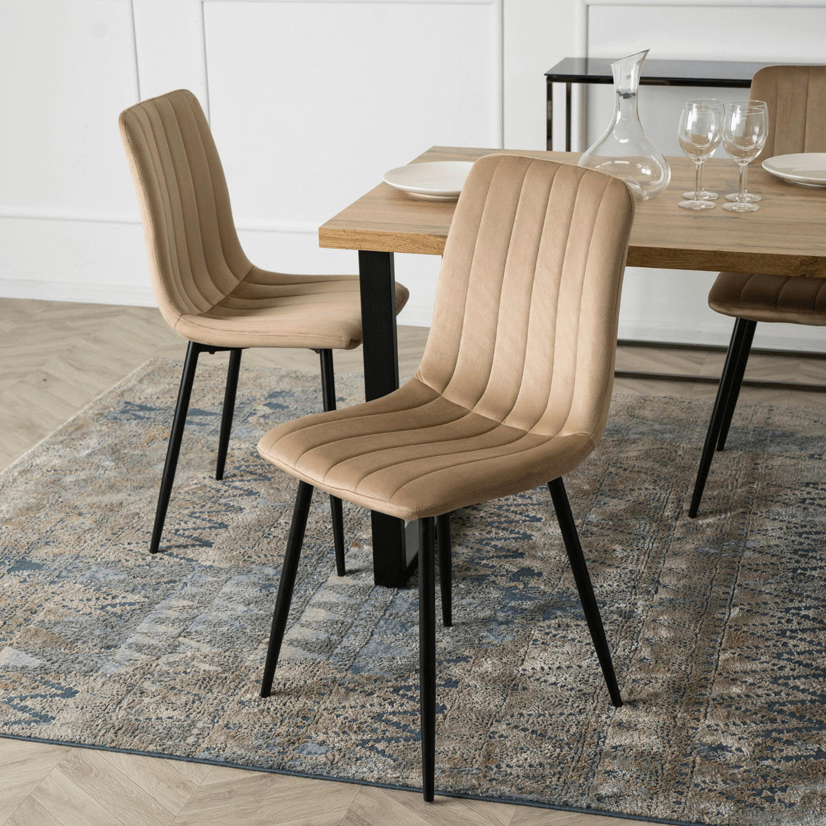 Stuhl IBIS beige Velourstoff B/H/T: ca. 43x90,5x50 cm IBIS - beige (43,00/90,50/50,00cm) - WIPMEB