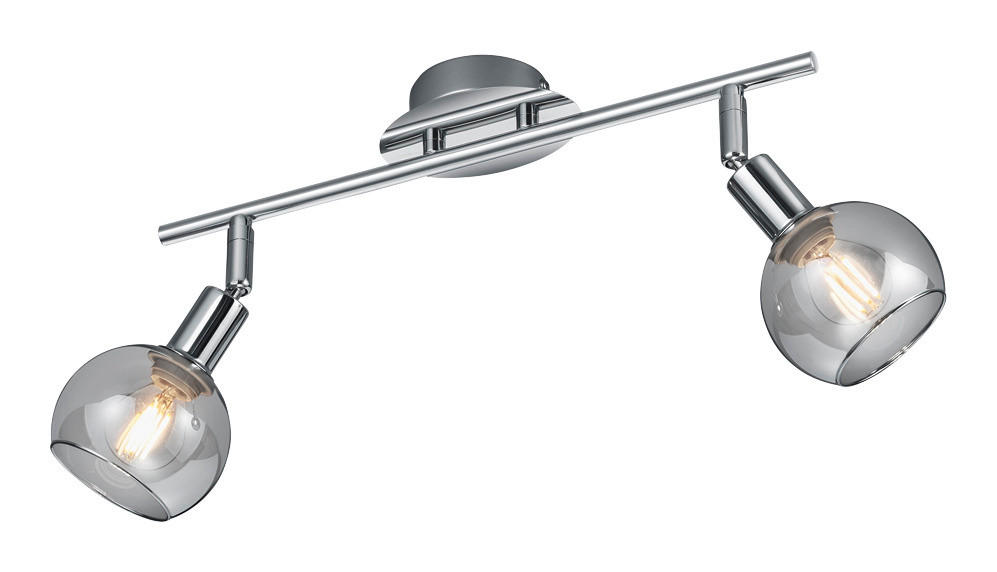 Spot Chrom Metall B/H/T: ca. 40x21x9 cm E14 2 Brennstellen Spot_2flg._Brest - Chrom (40,00/21,00/9,00cm)