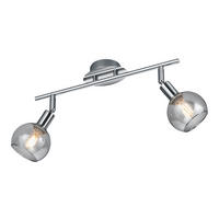 Spot Chrom Metall B/H/T: ca. 40x21x9 cm E14 2 Brennstellen Spot_2flg._Brest - Chrom (40,00/21,00/9,00cm)