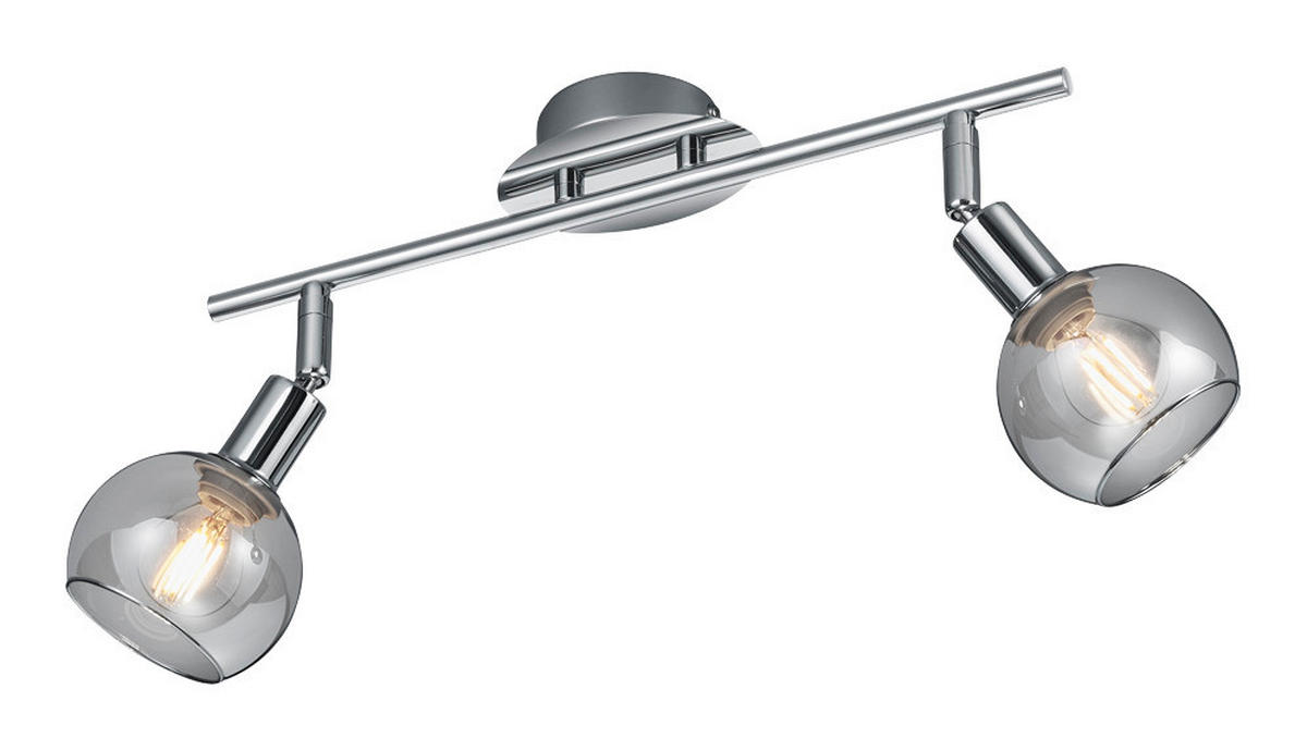Spot Chrom Metall B/H/T: ca. 40x21x9 cm E14 2 Brennstellen Spot_2flg._Brest - Chrom (40,00/21,00/9,00cm)