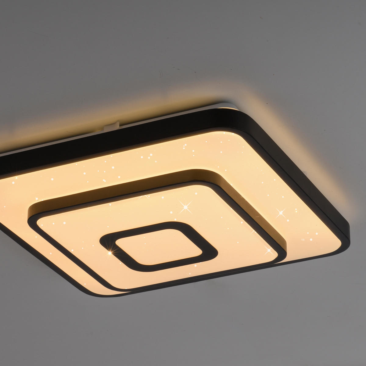 Just Light LED-Deckenleuchte schwarz B/H/L: ca. 37,5x8,5x37,5 cm LED-Deckenleuchte_Turanus - schwarz (37,50/37,50/8,50cm) - Just Light