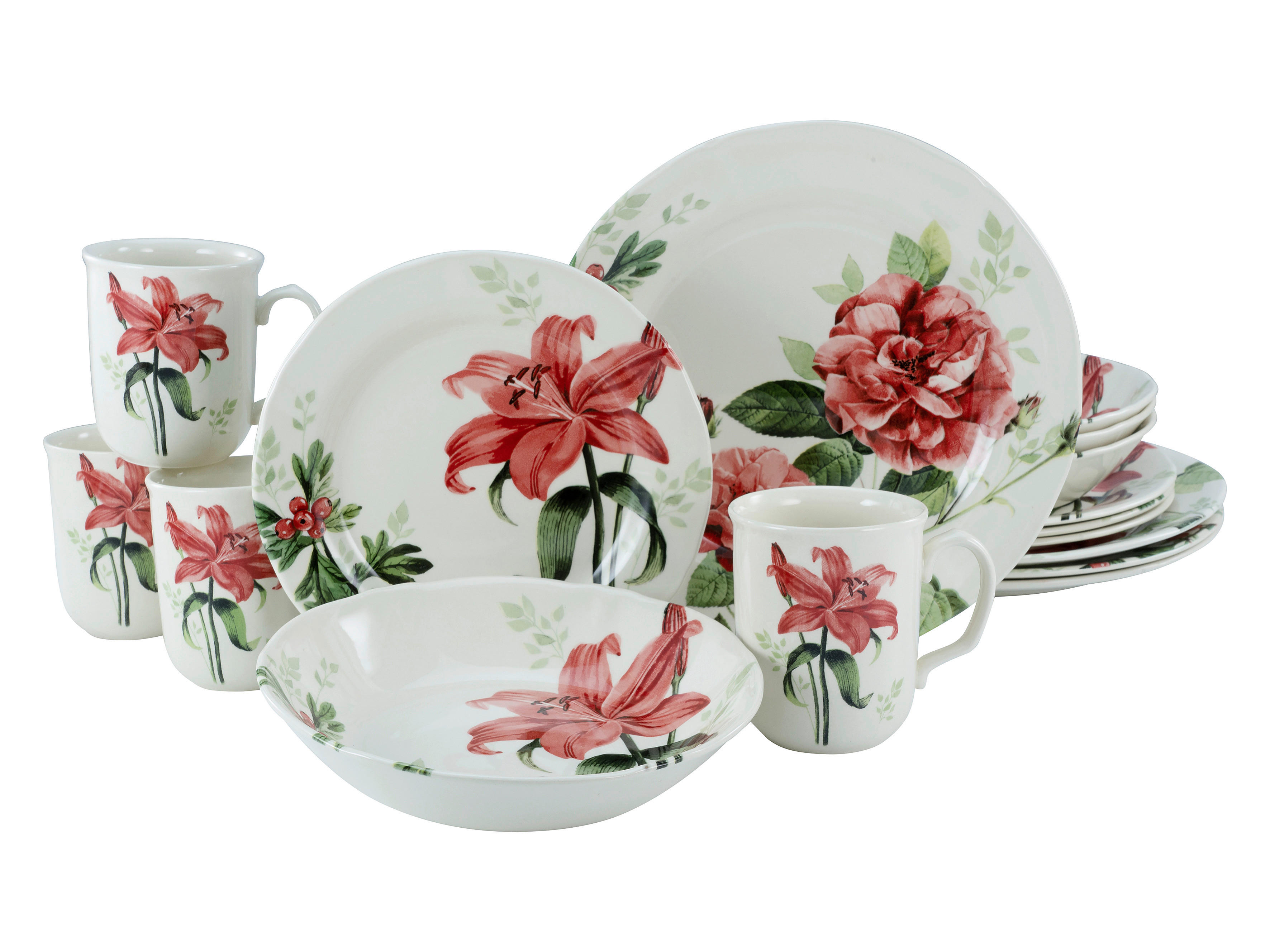 CreaTable Kombiservice ROSEMARY bunt Steingut 16 tlg. ROSEMARY - bunt - CreaTable