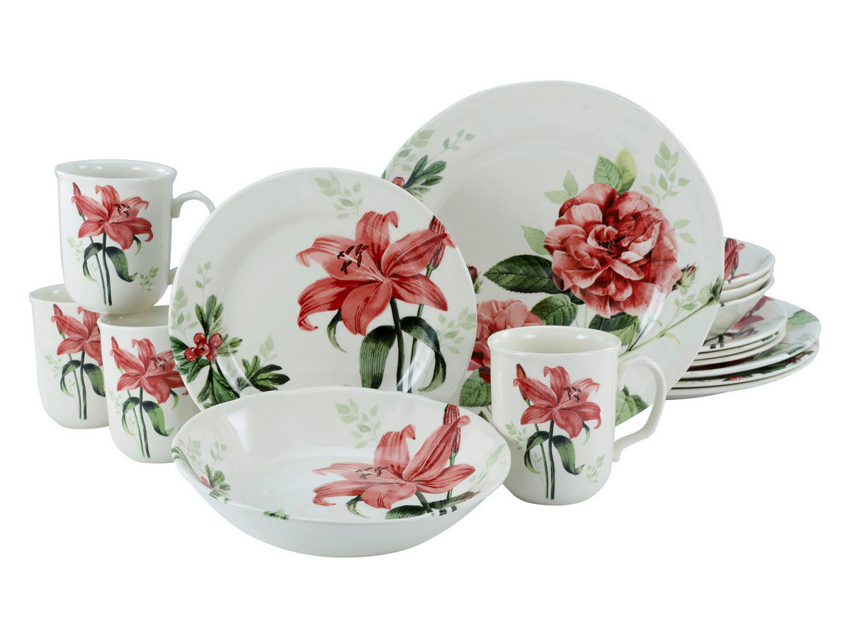 CreaTable Kombiservice ROSEMARY bunt Steingut 16 tlg. ROSEMARY - bunt - CreaTable