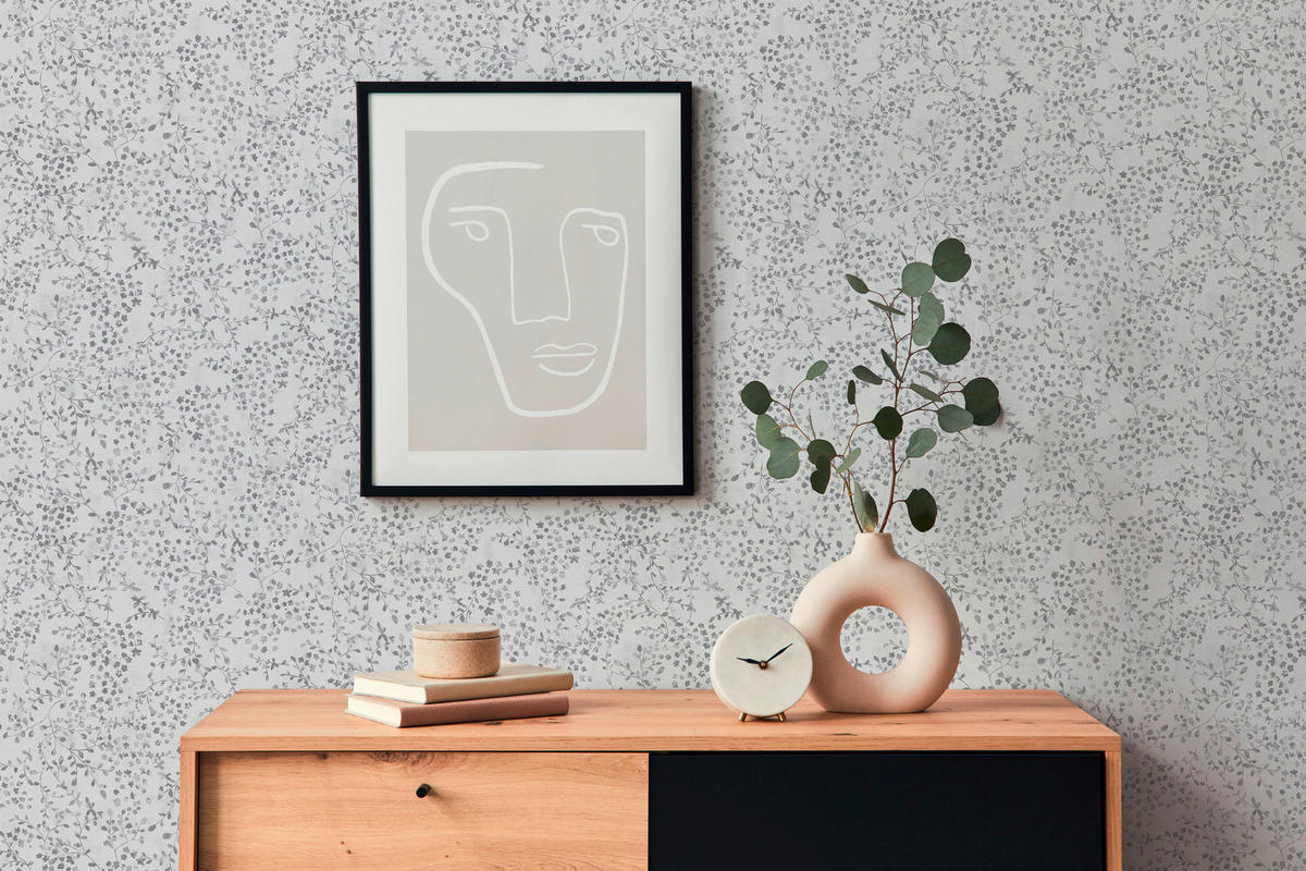 A.S.Creation Vliestapete weiß silber B/H/D: ca. 53x1005x8,1 cm Vliestapete - weiß/silber (8,10/1005,00cm) - A.S.Creation