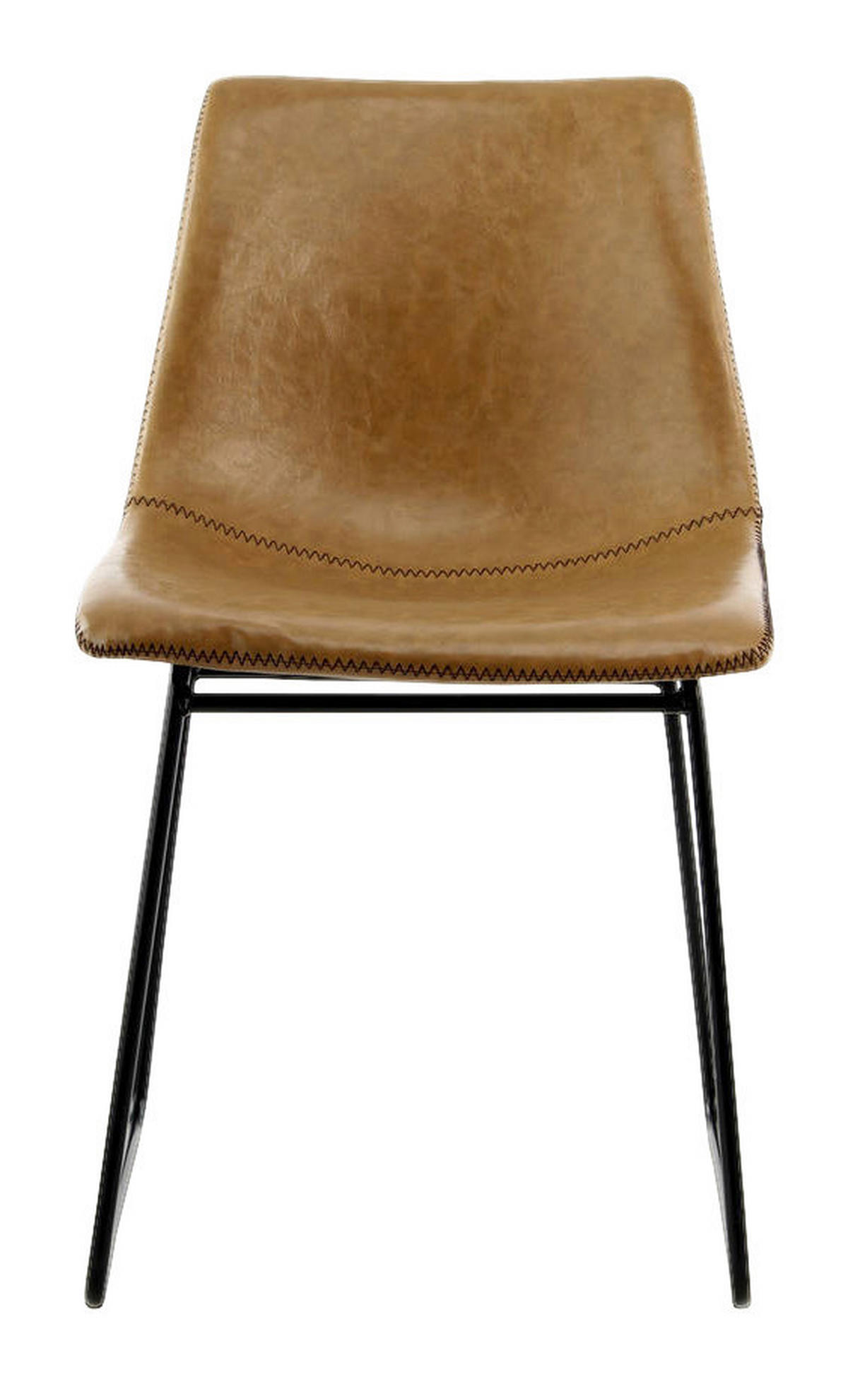 Stuhl Caila 100 2er hellbraun Kunstleder B/H/T: ca. 47,5x82x56 cm Caila 100 2er - schwarz/hellbraun (47,50/82,00/56,00cm) - 360 Living